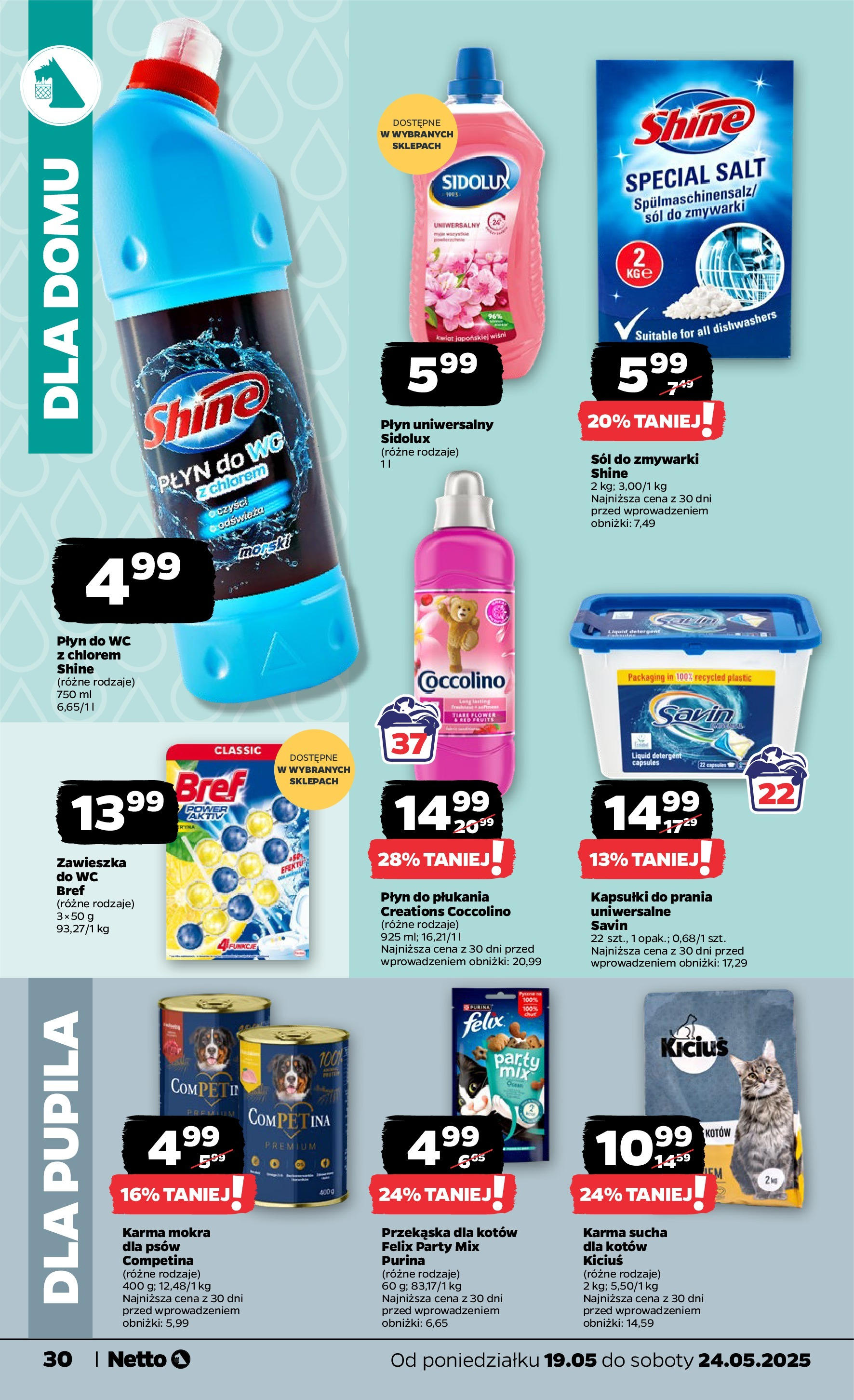 Netto - NETTO T21A ważne do 24.05 od 18.05.2025 | Promocje | Strona: 30 | Produkty: Coccolino, Kapsułki do prania, Sól do zmywarki, Sól Netto - NETTO T21A ważne do 24.05 od 18.05.2025 - Aktualne promocje | Strona: 30 | Produkty: Coccolino, Kapsułki do prania, Sól do zmywarki, Sól