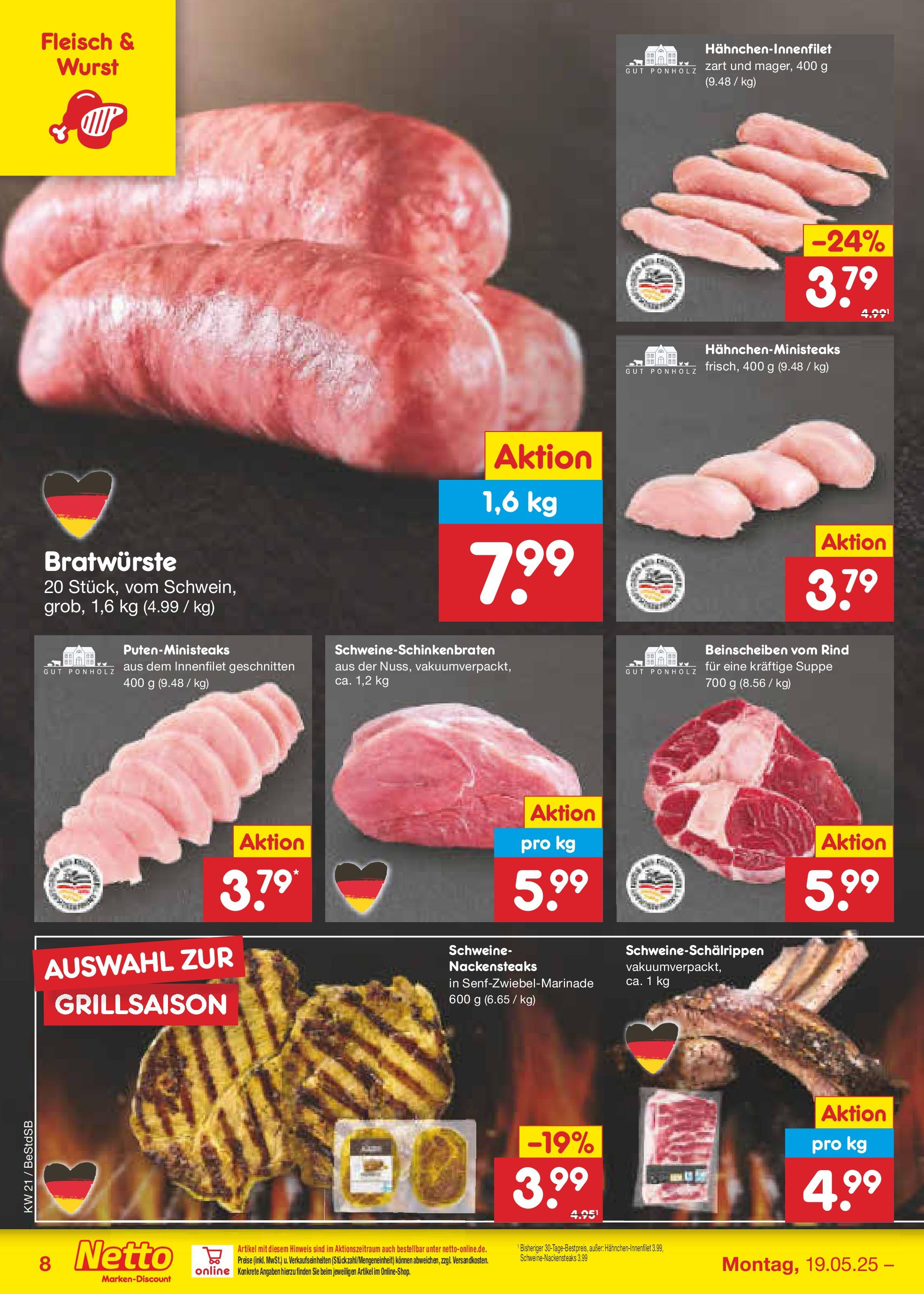 Netto Marken-Discount - Netto: Wochenangebote (ab 18.05.2025) » Angebote | Seite: 10 | Produkte: Nackensteaks, Wurst, Fleisch Netto Marken-Discount - Netto: Wochenangebote (ab 18.05.2025) » Angebote | Seite: 10 | Produkte: Nackensteaks, Wurst, Fleisch