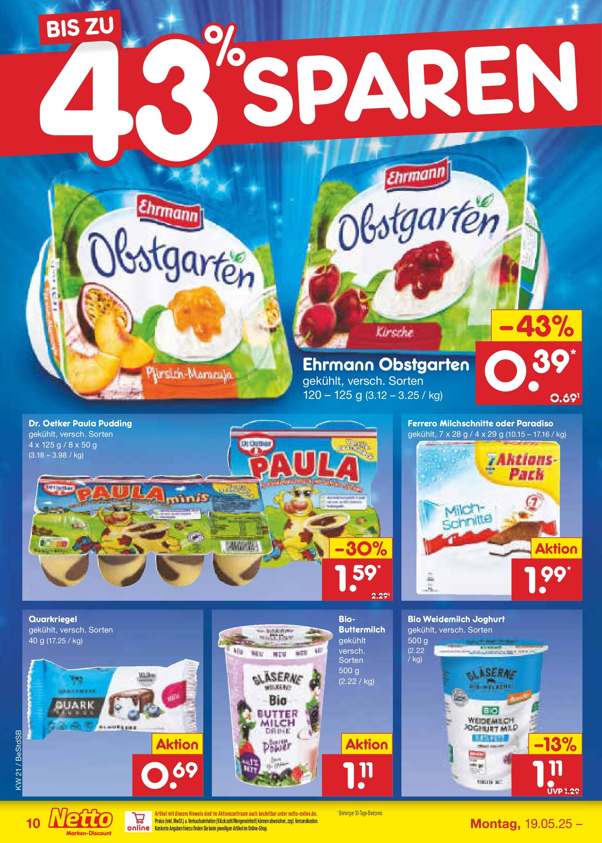 Netto Marken-Discount - Netto: Wochenangebote (ab 18.05.2025) » Angebote | Seite: 12 | Produkte: Buttermilch, Milch, Joghurt, Pudding Netto Marken-Discount - Netto: Wochenangebote (ab 18.05.2025) » Angebote | Seite: 12 | Produkte: Buttermilch, Milch, Joghurt, Pudding