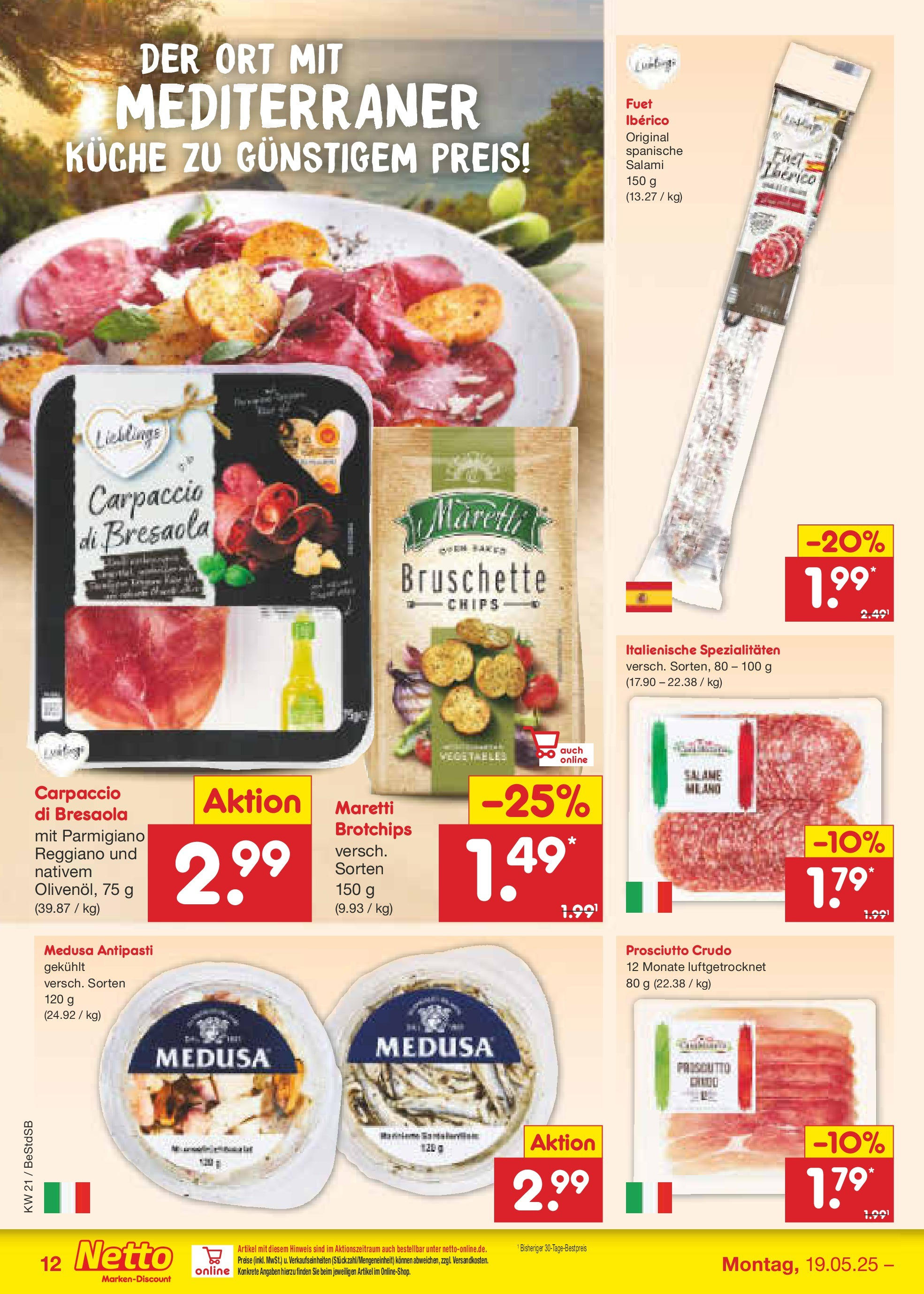 Netto Marken-Discount - Netto: Wochenangebote (ab 18.05.2025) » Angebote | Seite: 16 | Produkte: Küche, Salami, Chips Netto Marken-Discount - Netto: Wochenangebote (ab 18.05.2025) » Angebote | Seite: 16 | Produkte: Küche, Salami, Chips