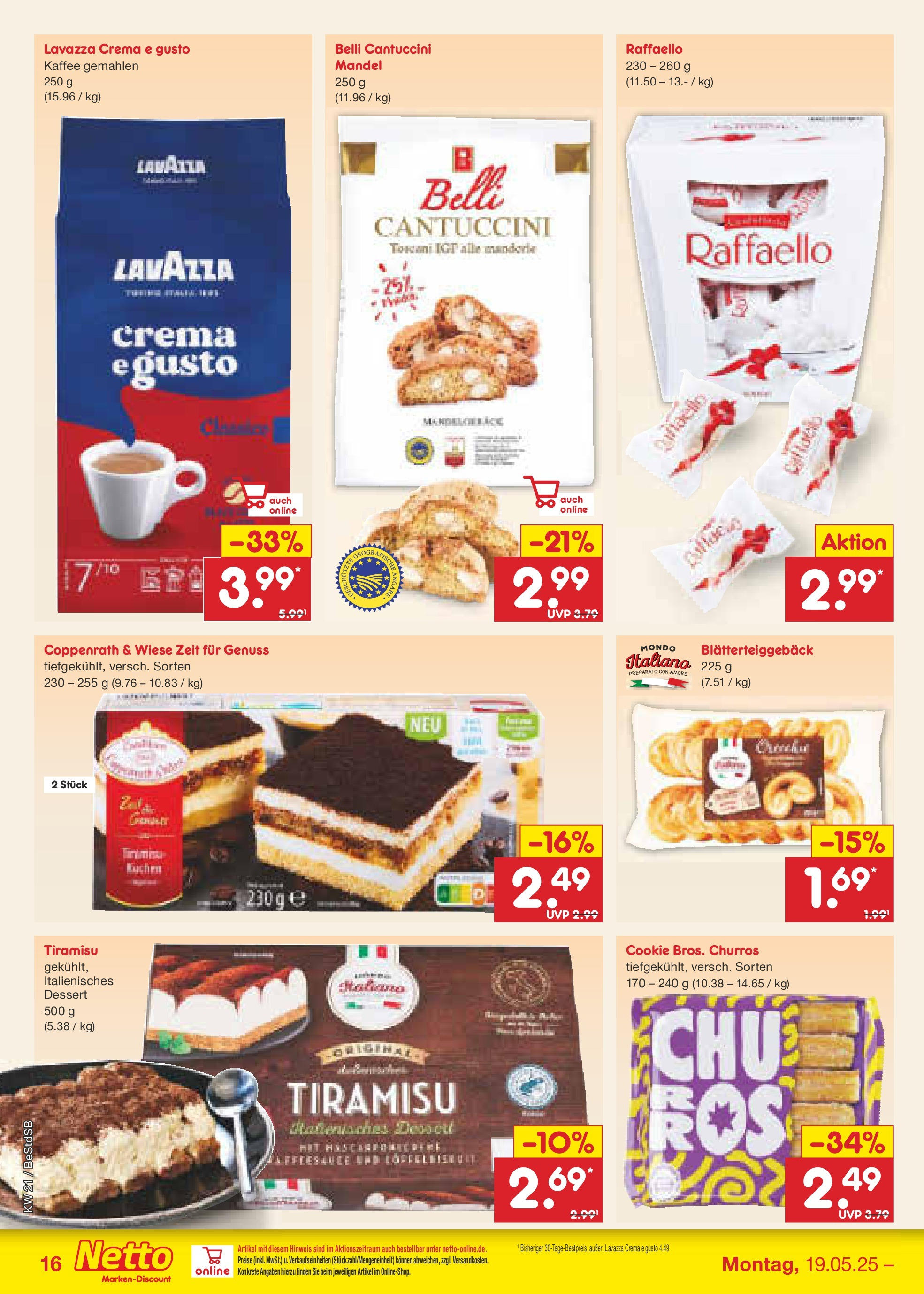 Netto Marken-Discount - Netto: Wochenangebote (ab 18.05.2025) » Angebote | Seite: 20 | Produkte: Raffaello, Lavazza, Kaffee Netto Marken-Discount - Netto: Wochenangebote (ab 18.05.2025) » Angebote | Seite: 20 | Produkte: Raffaello, Lavazza, Kaffee