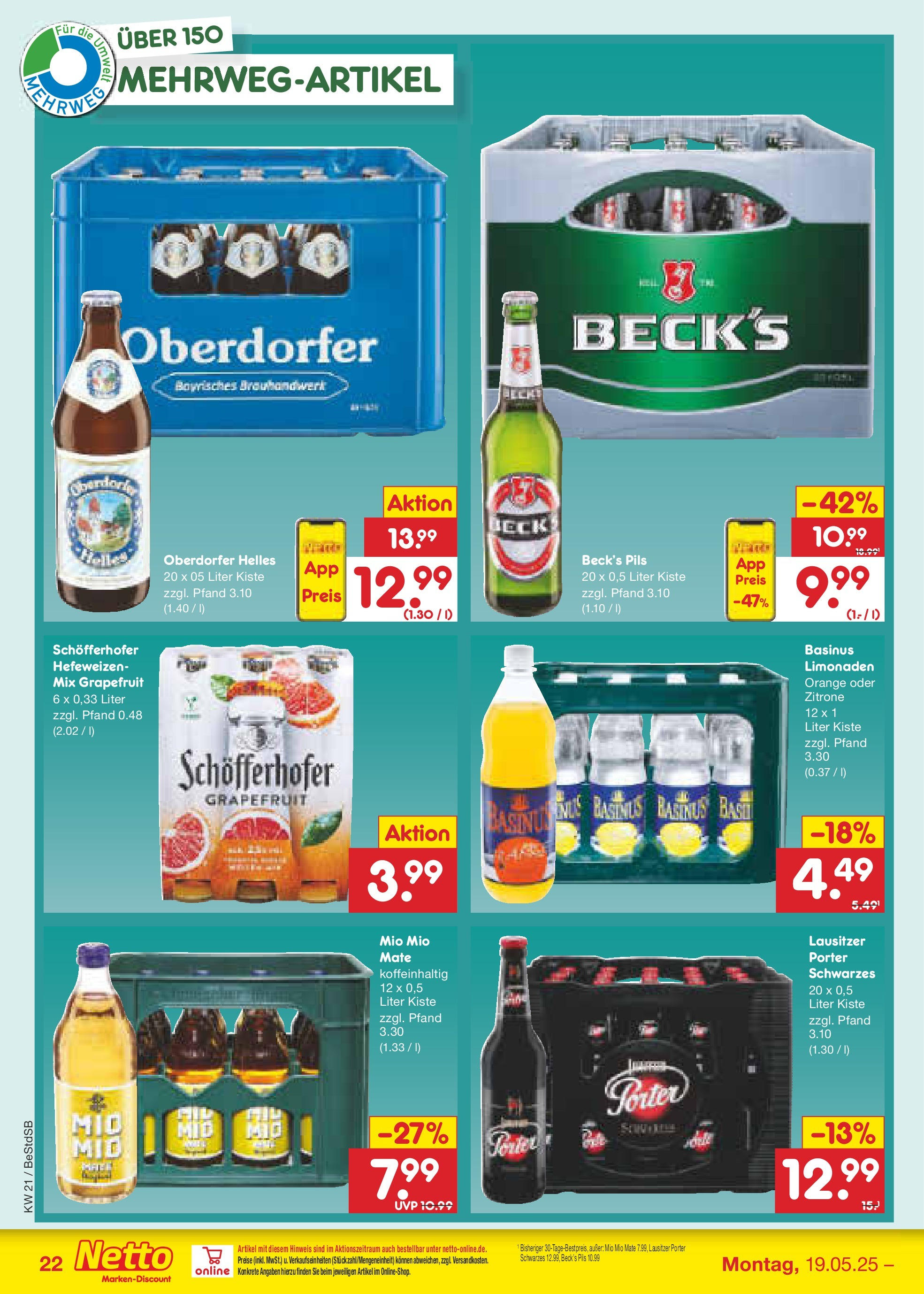 Netto Marken-Discount - Netto: Wochenangebote (ab 18.05.2025) » Angebote | Seite: 34 | Produkte: Pils, Mio mio mate, Grapefruit, Zitrone Netto Marken-Discount - Netto: Wochenangebote (ab 18.05.2025) » Angebote | Seite: 34 | Produkte: Pils, Mio mio mate, Grapefruit, Zitrone
