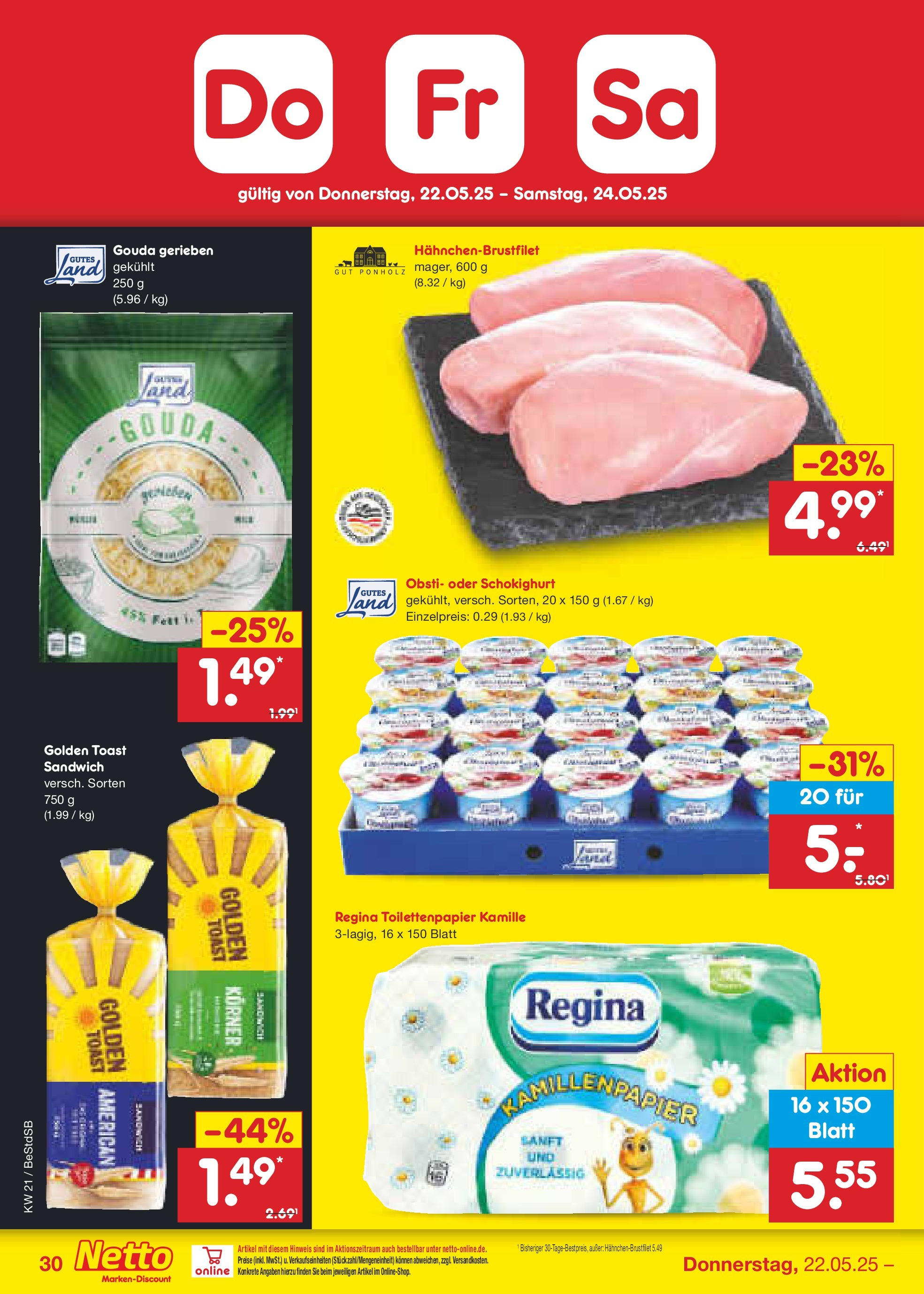 Netto Marken-Discount - Netto: Wochenangebote (ab 18.05.2025) » Angebote | Seite: 48 | Produkte: Toast, Gouda, Toilettenpapier Netto Marken-Discount - Netto: Wochenangebote (ab 18.05.2025) » Angebote | Seite: 48 | Produkte: Toast, Gouda, Toilettenpapier