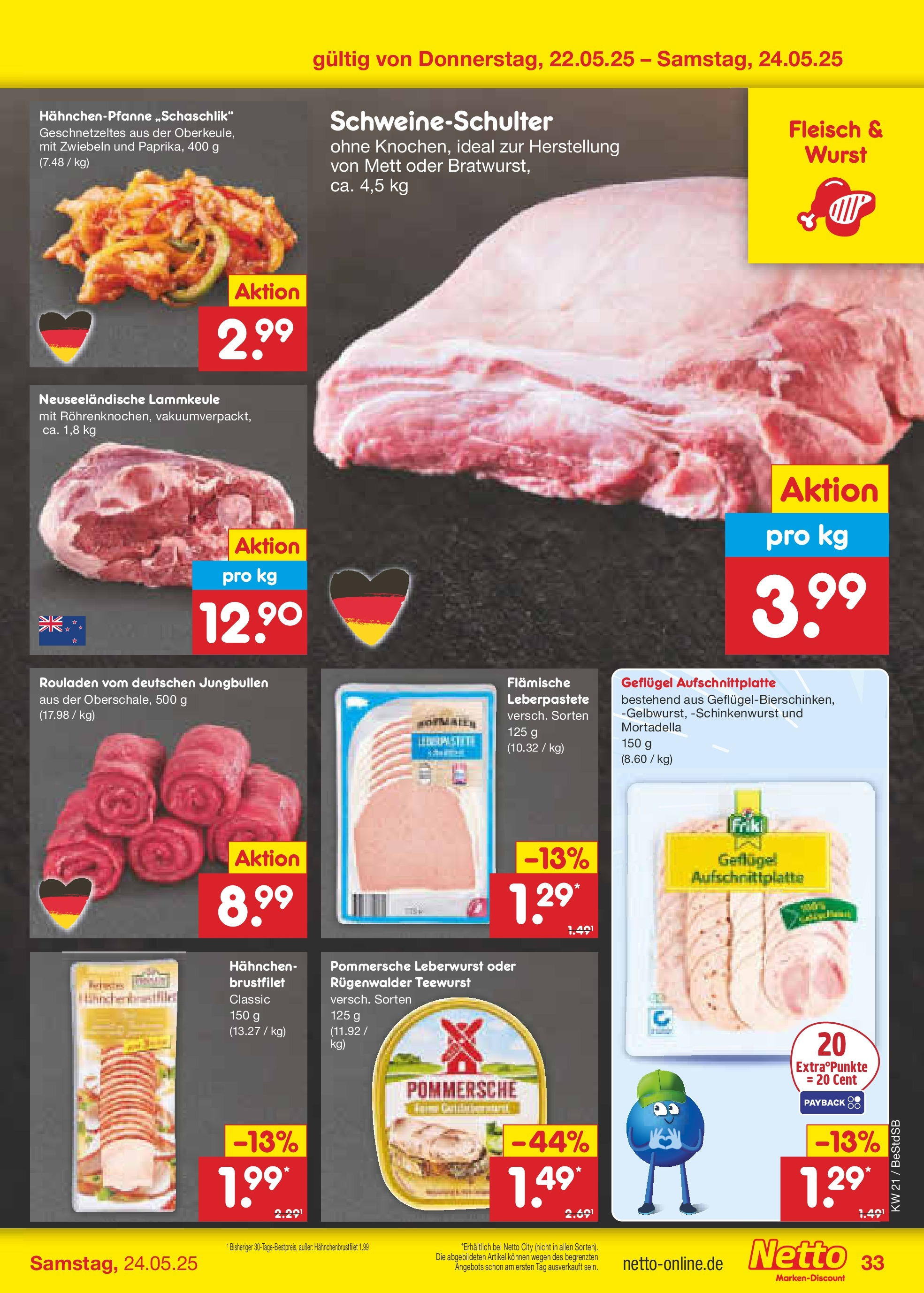 Netto Marken-Discount - Netto: Wochenangebote (ab 18.05.2025) » Angebote | Seite: 51 | Produkte: Hahnchen, Zwiebeln, Wurst, Fleisch Netto Marken-Discount - Netto: Wochenangebote (ab 18.05.2025) » Angebote | Seite: 51 | Produkte: Hahnchen, Zwiebeln, Wurst, Fleisch