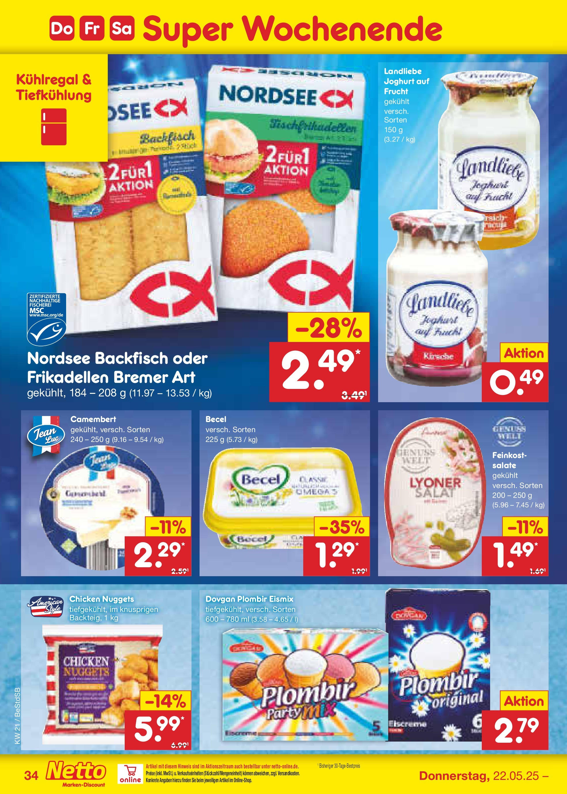 Netto Marken-Discount - Netto: Wochenangebote (ab 18.05.2025) » Angebote | Seite: 52 | Produkte: Becel, Eiscreme, Landliebe joghurt, Salat Netto Marken-Discount - Netto: Wochenangebote (ab 18.05.2025) » Angebote | Seite: 52 | Produkte: Becel, Eiscreme, Landliebe joghurt, Salat