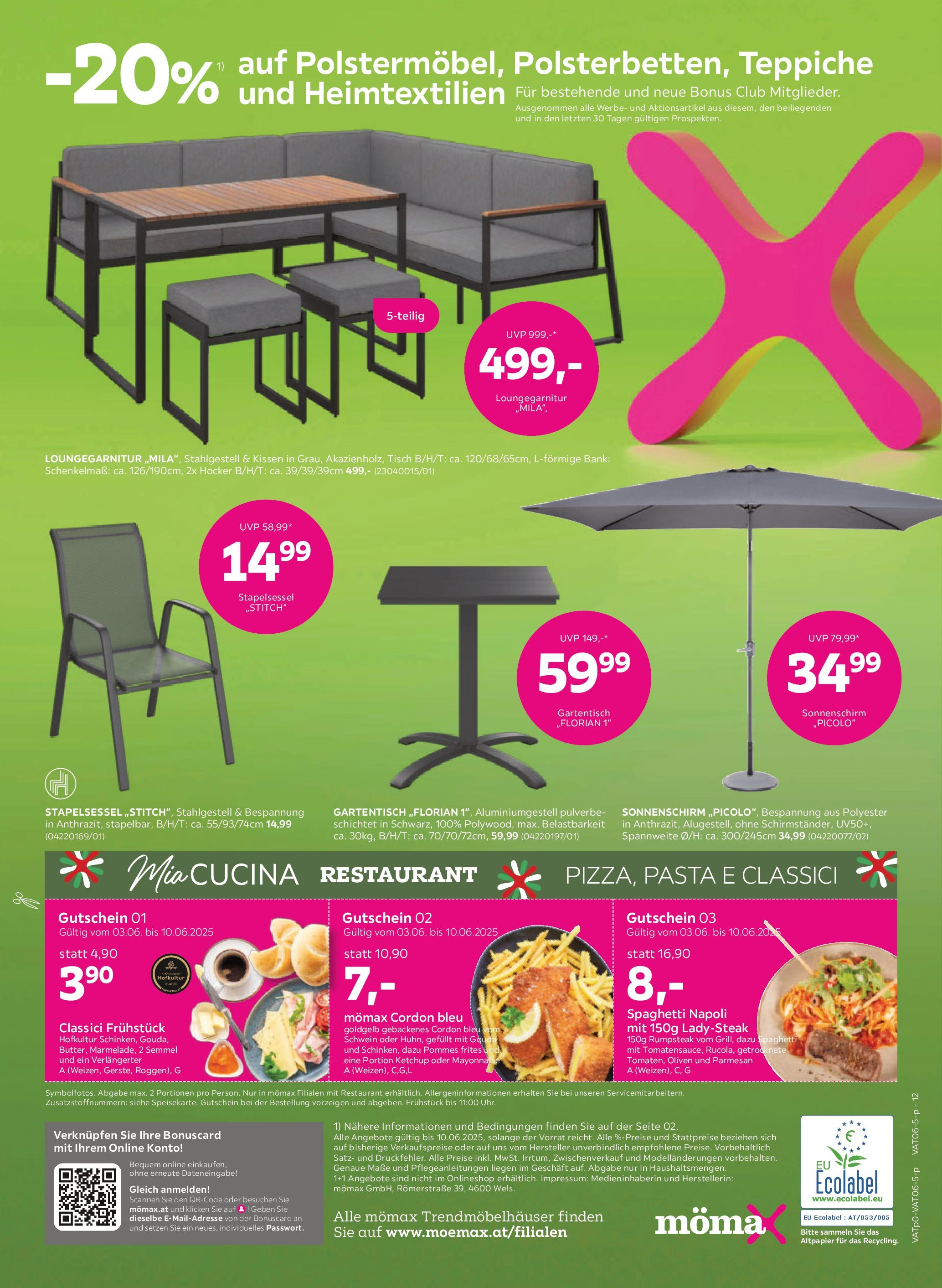 Mömax Prospekt aktuell von 03.06.2025 - Aktuelle Angebote | Seite: 12 | Produkte: Szeder, Kissen, Tisch, Hajdina liszt