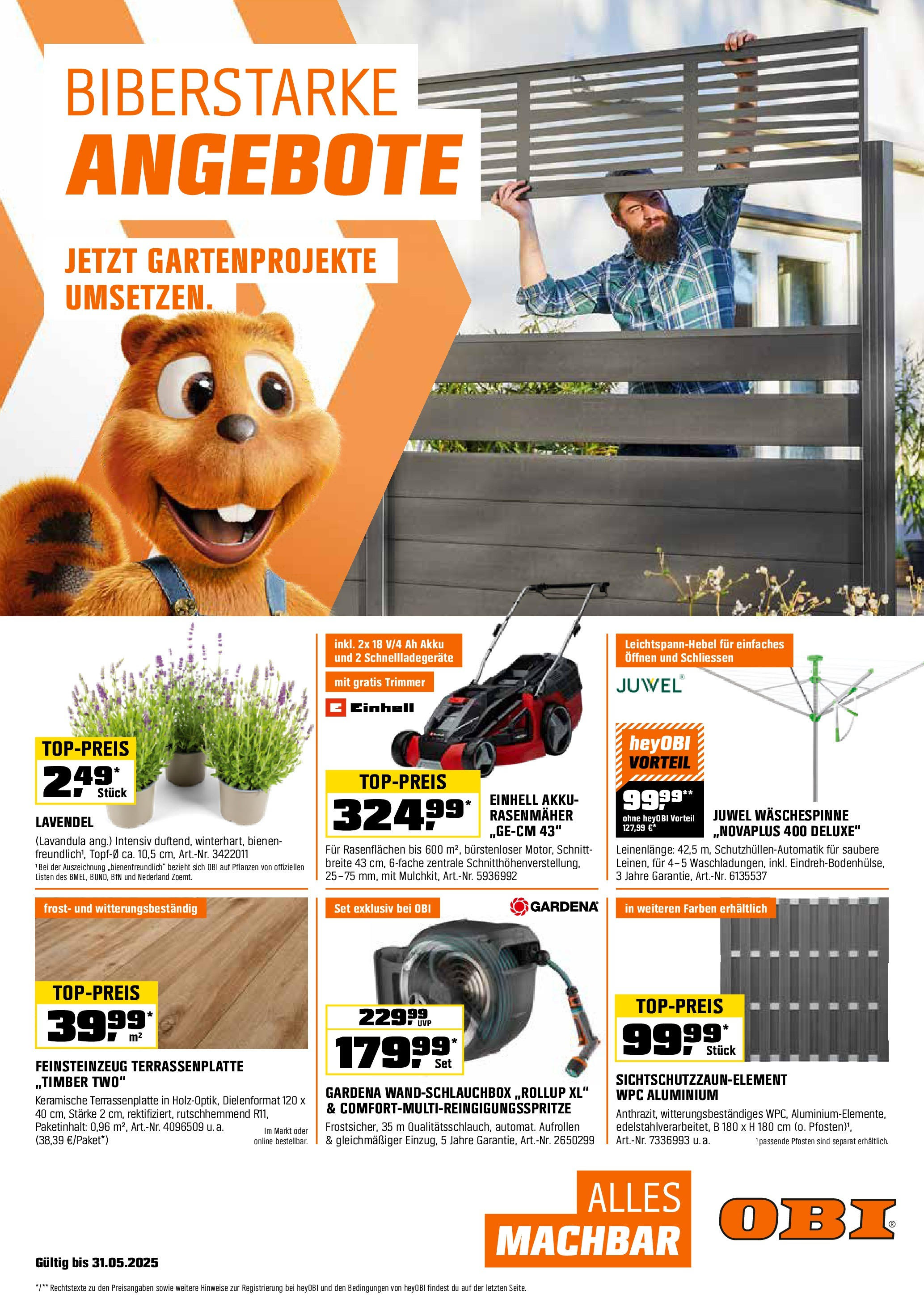 OBI - OBI: Biberstarke Angebote (15.05.2025) || Aktuelle Angebote | Seite: 1 | Produkte: Rasenmäher OBI - OBI: Biberstarke Angebote von 15.05.2025 - Aktuelle Angebote | Seite: 1 | Produkte: Rasenmäher
