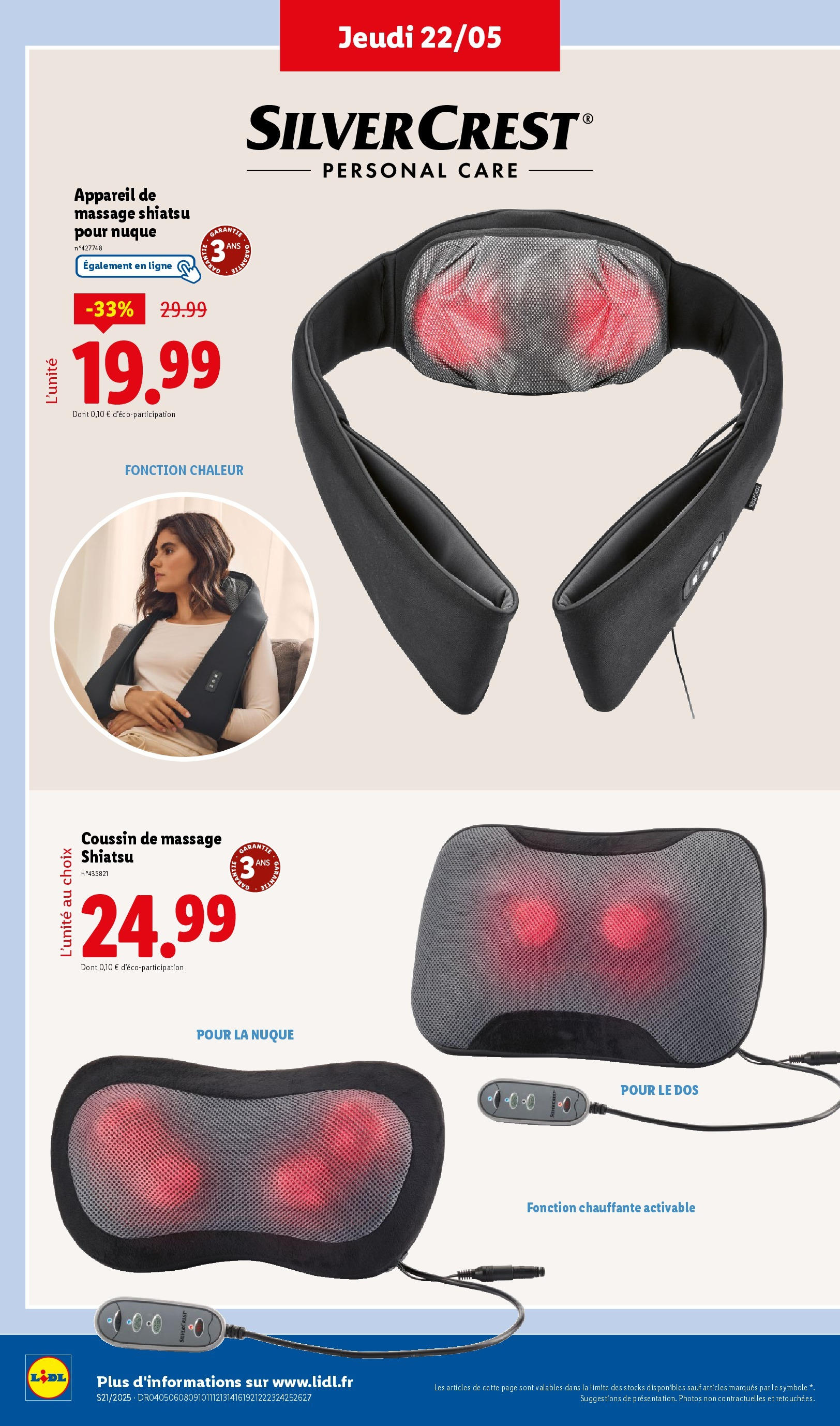 Catalogue LIDL du 21/05/2025 | Promo prospectus en ligne | Page: 42 | Produits: Appareil de massage, Coussin de massage, Thé Catalogue LIDL du 21/05/2025 | Promo prospectus en ligne | Page: 42 | Produits: Appareil de massage, Coussin de massage, Thé