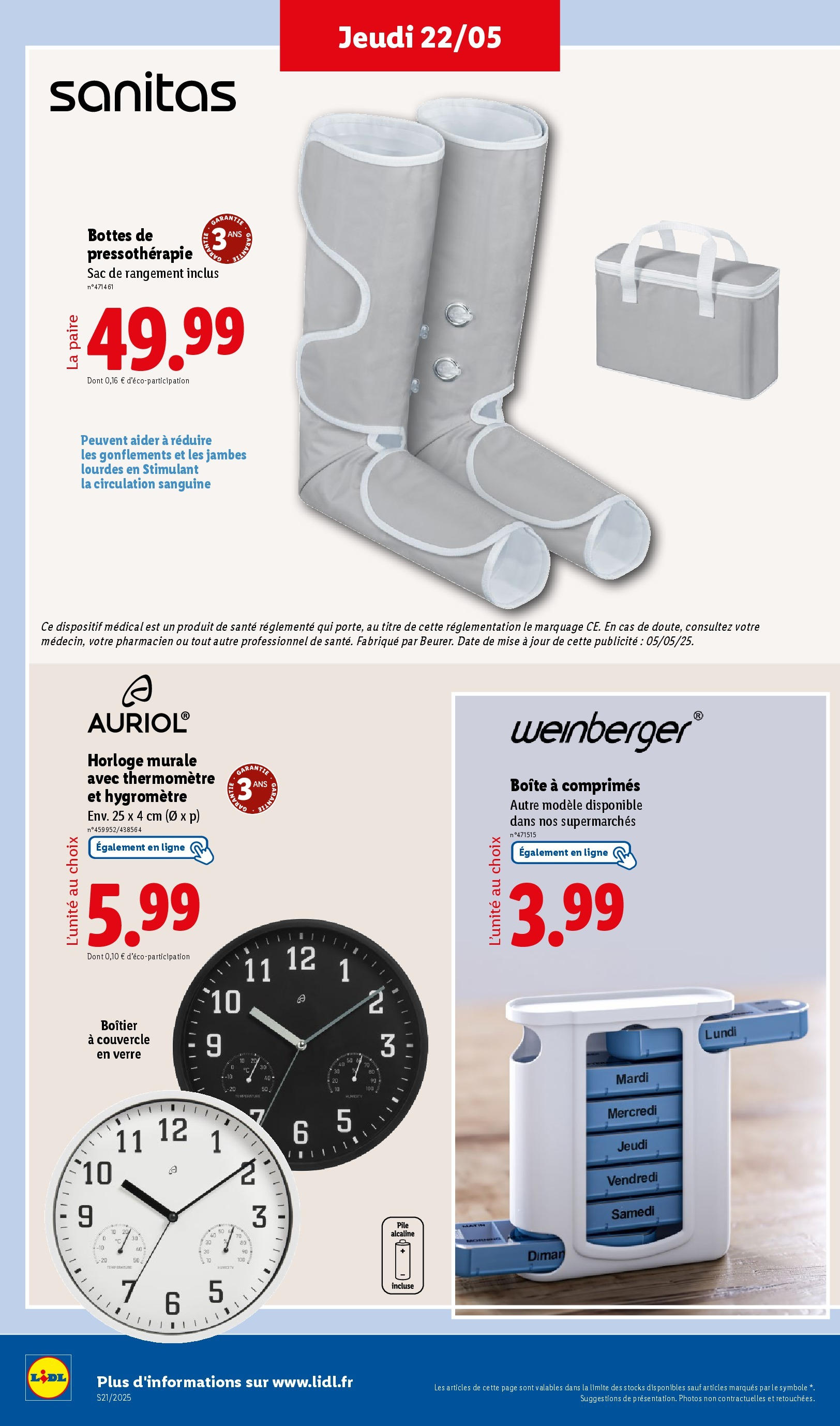 Catalogue LIDL du 21/05/2025 | Promo prospectus en ligne | Page: 46 | Produits: Sac, Thermomètre, Bottes Catalogue LIDL du 21/05/2025 | Promo prospectus en ligne | Page: 46 | Produits: Sac, Thermomètre, Bottes