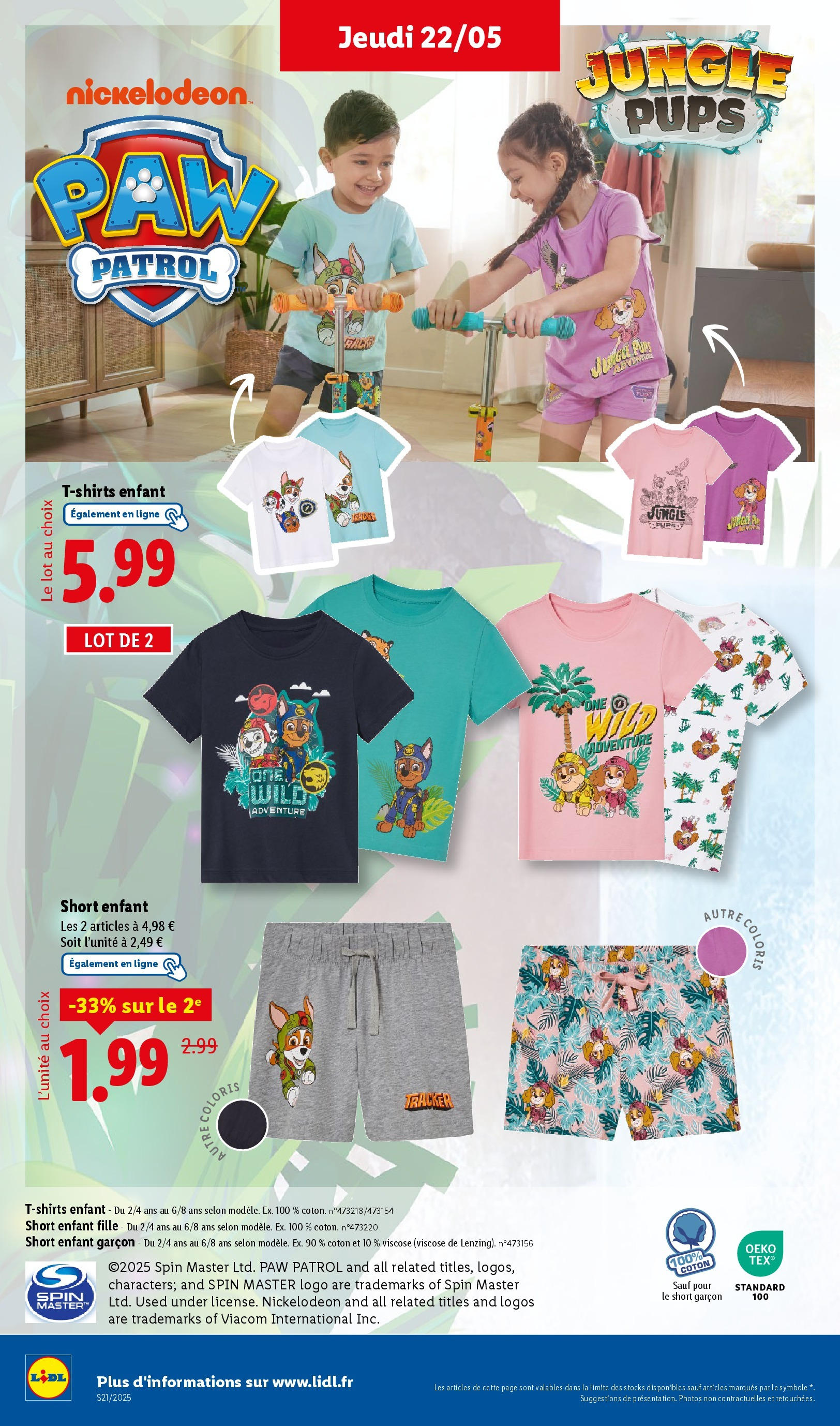 Catalogue LIDL du 21/05/2025 | Promo prospectus en ligne | Page: 50 | Produits: Coton, T-shirt, Shorts Catalogue LIDL du 21/05/2025 | Promo prospectus en ligne | Page: 50 | Produits: Coton, T-shirt, Shorts