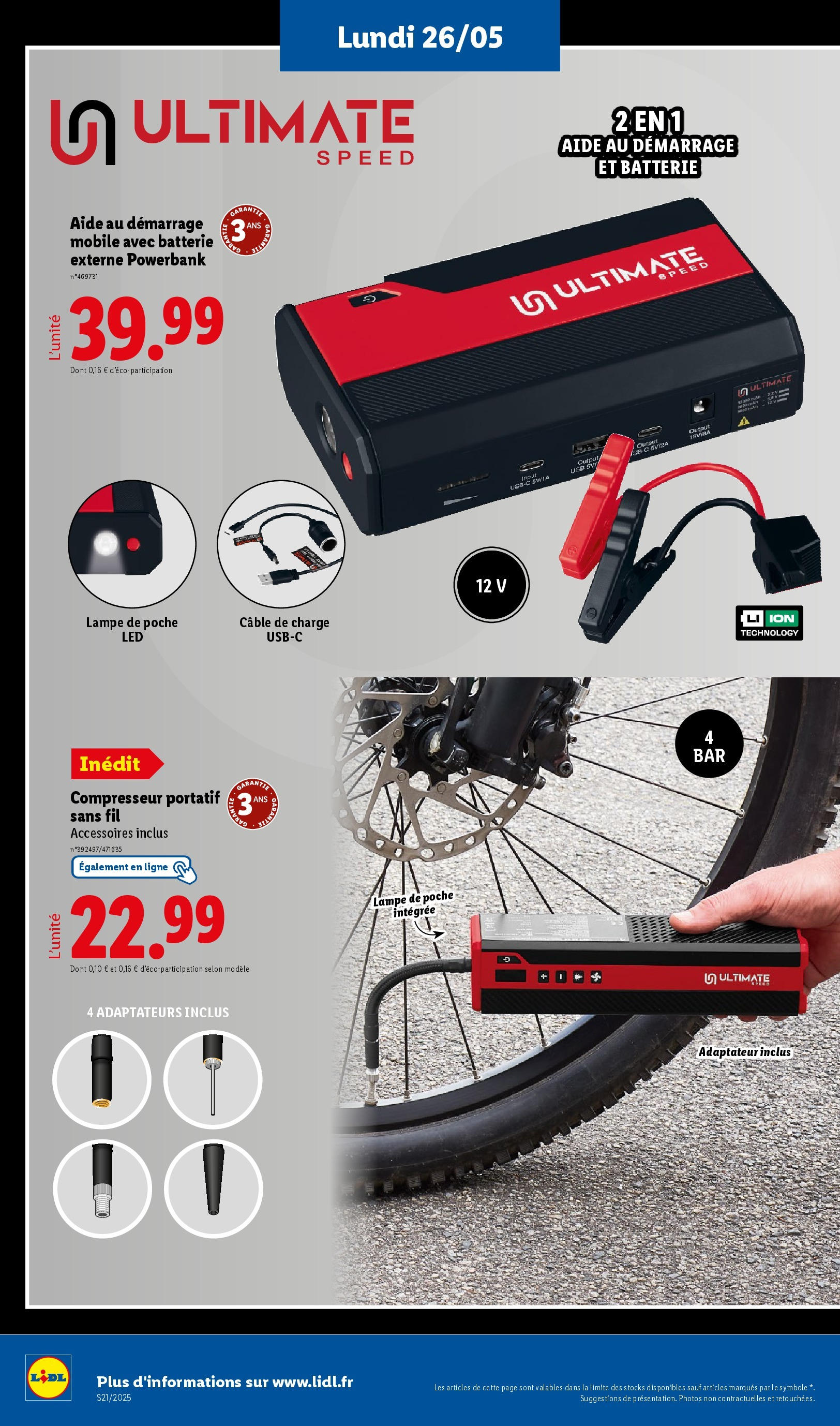 Catalogue LIDL du 21/05/2025 | Promo prospectus en ligne | Page: 56 | Produits: Câble, Compresseur, Portable, Lampe Catalogue LIDL du 21/05/2025 | Promo prospectus en ligne | Page: 56 | Produits: Câble, Compresseur, Portable, Lampe