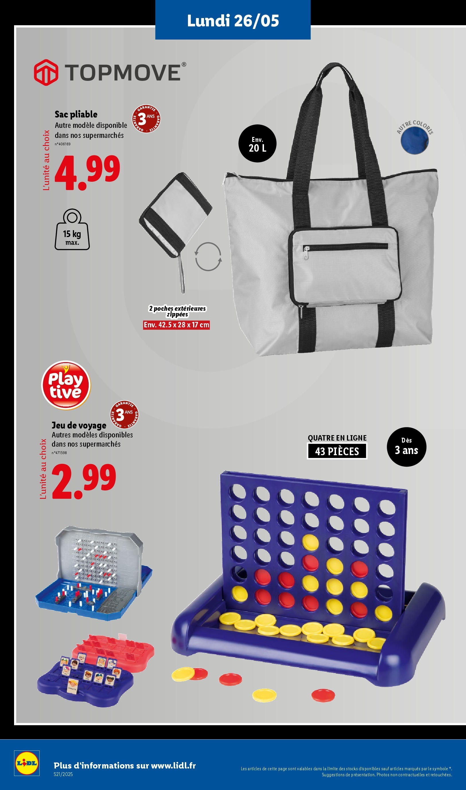 Catalogue LIDL du 21/05/2025 | Promo prospectus en ligne | Page: 62 | Produits: Sac Catalogue LIDL du 21/05/2025 | Promo prospectus en ligne | Page: 62 | Produits: Sac