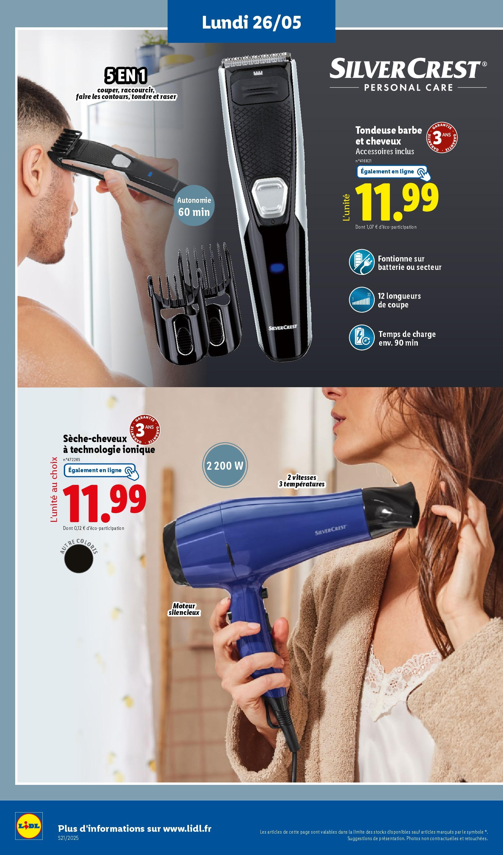 Catalogue LIDL du 21/05/2025 | Promo prospectus en ligne | Page: 70 | Produits: Sèche-cheveux, Tondeuse, Batterie Catalogue LIDL du 21/05/2025 | Promo prospectus en ligne | Page: 70 | Produits: Sèche-cheveux, Tondeuse, Batterie