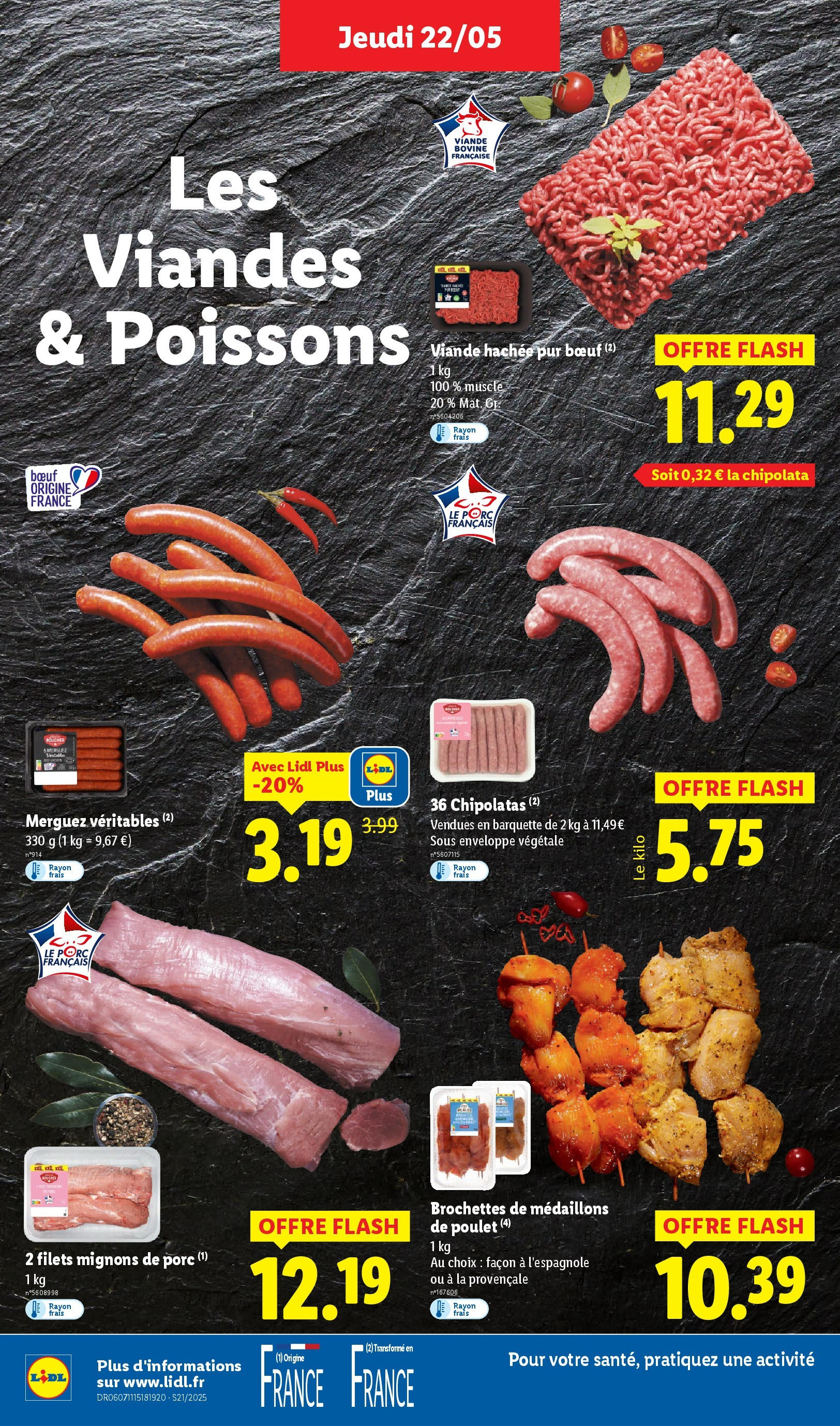 Catalogue LIDL du 21/05/2025 | Promo prospectus en ligne | Page: 6 | Produits: Viande hachée, Merguez, Porc, Viande bovine Catalogue LIDL du 21/05/2025 | Promo prospectus en ligne | Page: 6 | Produits: Viande hachée, Merguez, Porc, Viande bovine