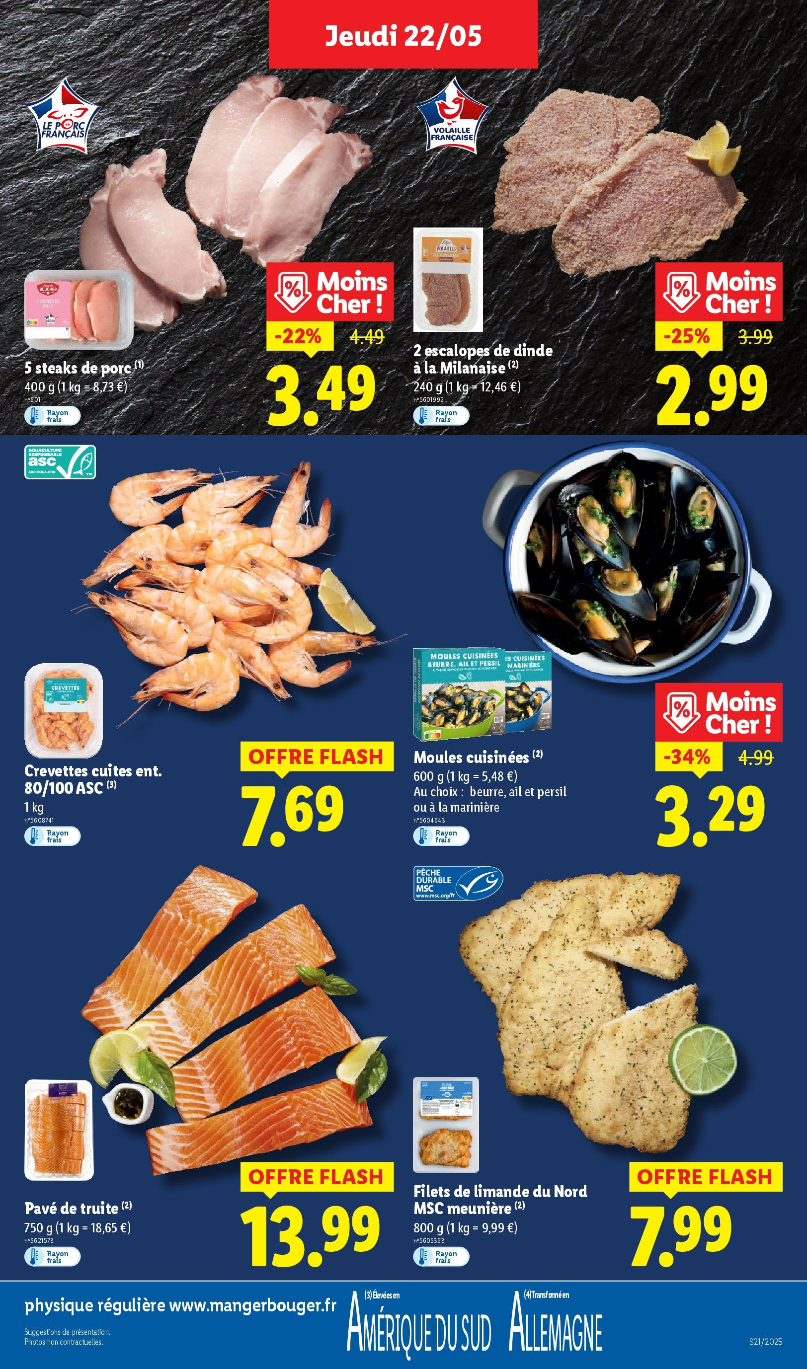 Catalogue LIDL du 21/05/2025 | Promo prospectus en ligne | Page: 7 | Produits: Marinière, Ail, Crevettes, Porc Catalogue LIDL du 21/05/2025 | Promo prospectus en ligne | Page: 7 | Produits: Marinière, Ail, Crevettes, Porc