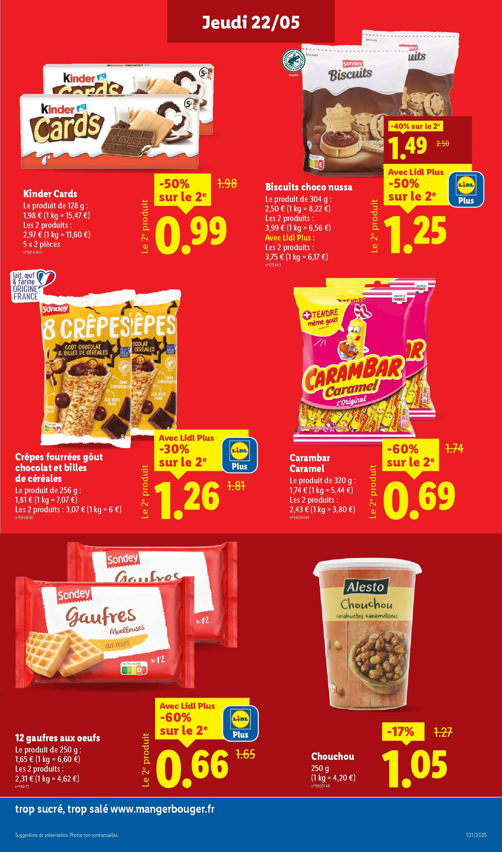 Catalogue LIDL du 21/05/2025 | Promo prospectus en ligne | Page: 13 | Produits: Farine, Chouchou, Gaufres, Céréales Catalogue LIDL du 21/05/2025 | Promo prospectus en ligne | Page: 13 | Produits: Farine, Chouchou, Gaufres, Céréales