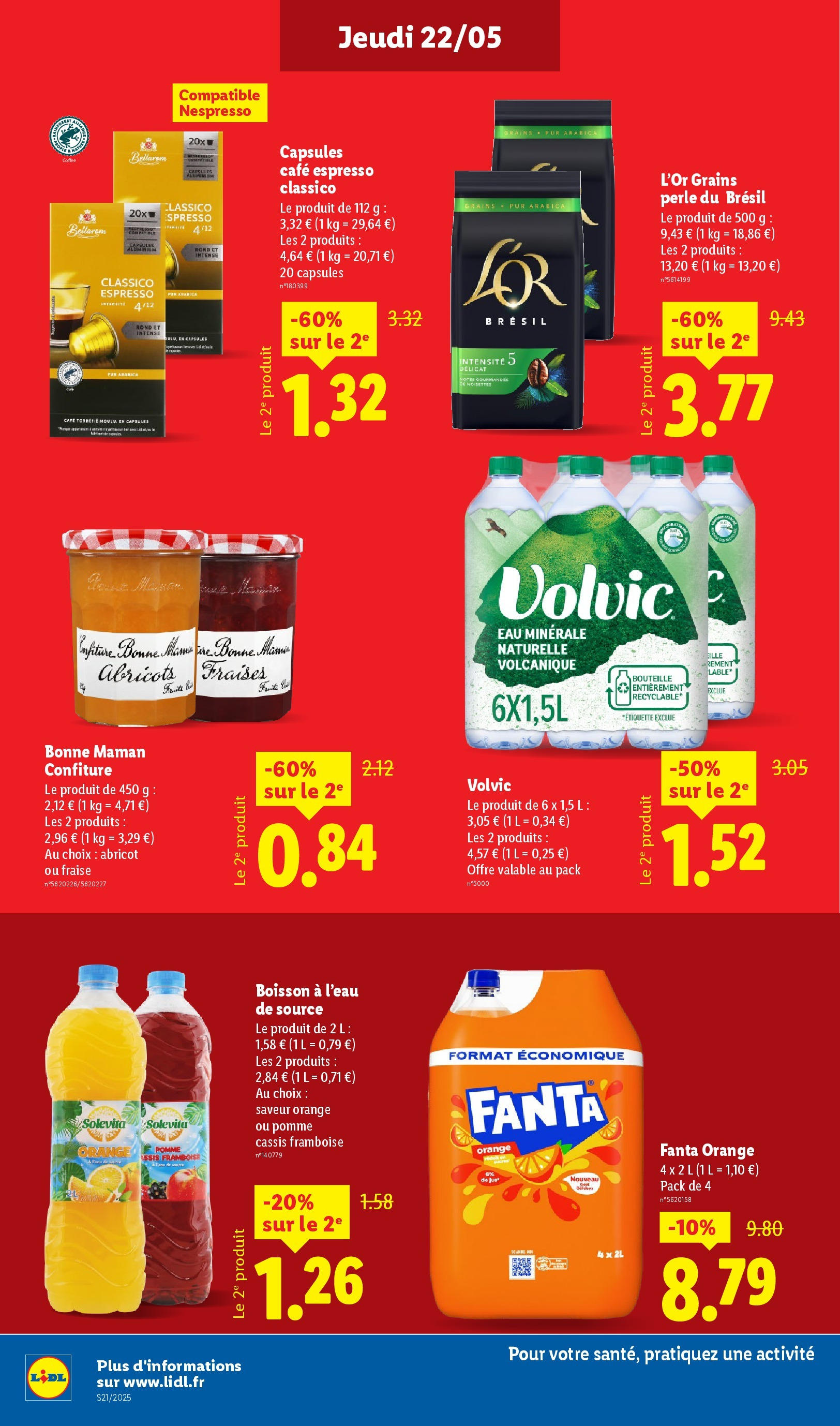 Catalogue LIDL du 21/05/2025 | Promo prospectus en ligne | Page: 14 | Produits: Volvic, Fraise, Abricots, Fraises Catalogue LIDL du 21/05/2025 | Promo prospectus en ligne | Page: 14 | Produits: Volvic, Fraise, Abricots, Fraises