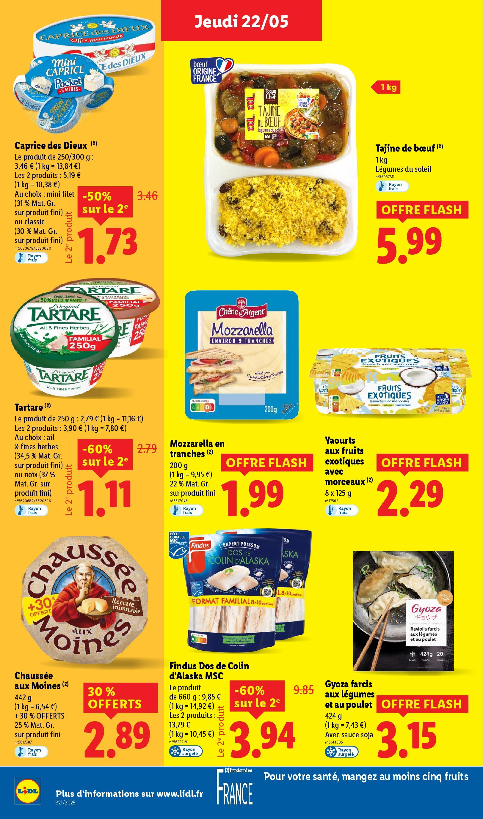 Catalogue LIDL du 21/05/2025 | Promo prospectus en ligne | Page: 18 | Produits: Yaourts, Tajine, Raviolis, Lait Catalogue LIDL du 21/05/2025 | Promo prospectus en ligne | Page: 18 | Produits: Yaourts, Tajine, Raviolis, Lait