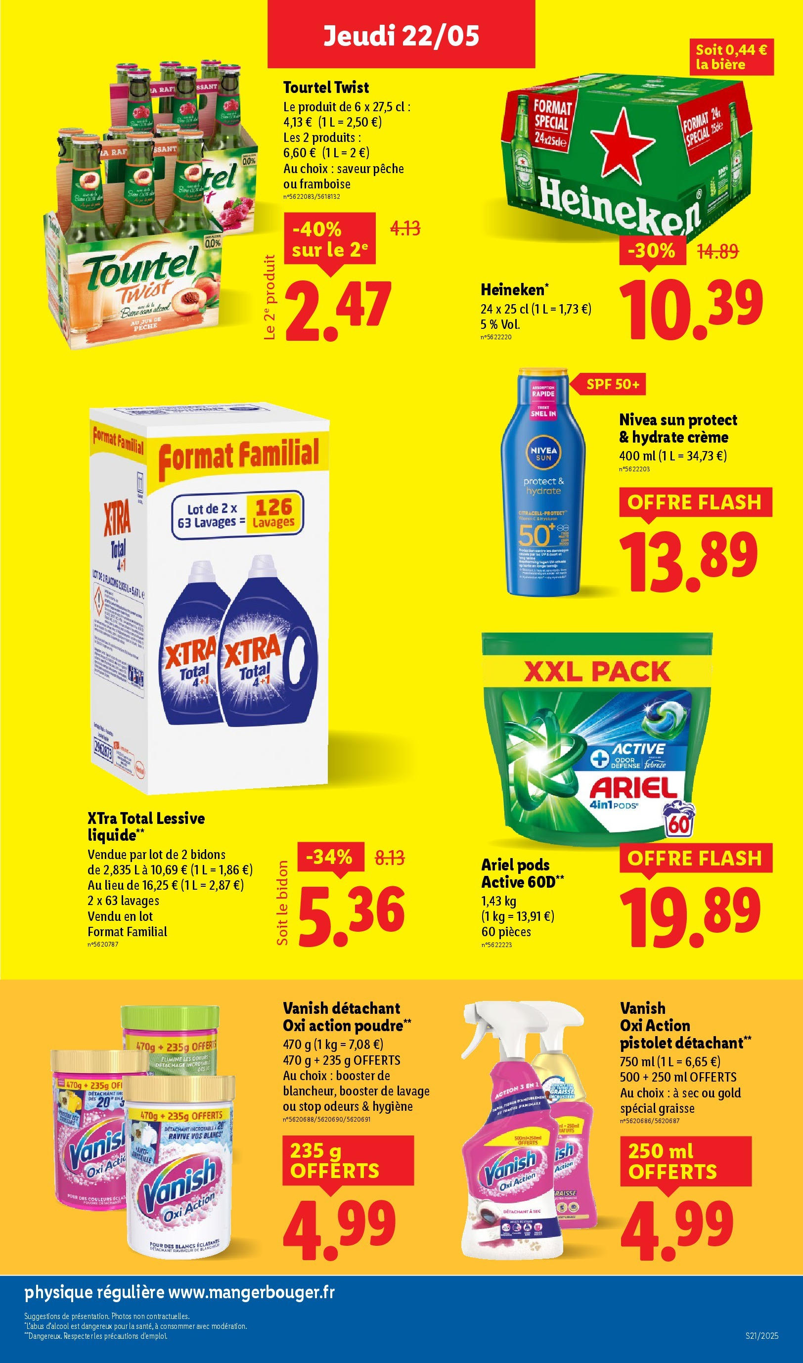 Catalogue LIDL du 21/05/2025 | Promo prospectus en ligne | Page: 23 | Produits: Poudre, Lessive, Bière, Heineken Catalogue LIDL du 21/05/2025 | Promo prospectus en ligne | Page: 23 | Produits: Poudre, Lessive, Bière, Heineken