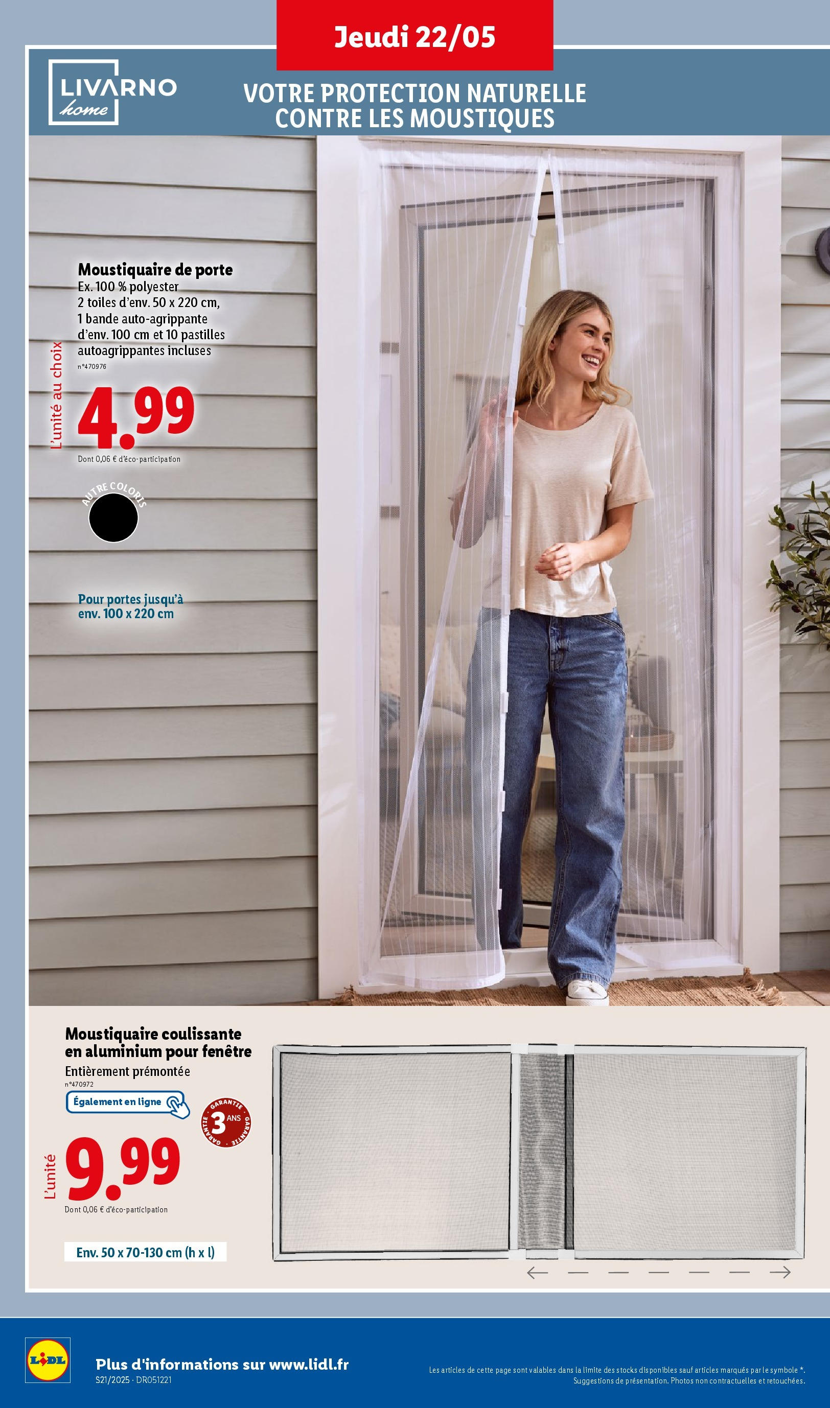 Catalogue LIDL du 21/05/2025 | Promo prospectus en ligne | Page: 40 | Produits: Porte, Moustiquaire de Porte, Moustiquaire, Portes Catalogue LIDL du 21/05/2025 | Promo prospectus en ligne | Page: 40 | Produits: Porte, Moustiquaire de Porte, Moustiquaire, Portes