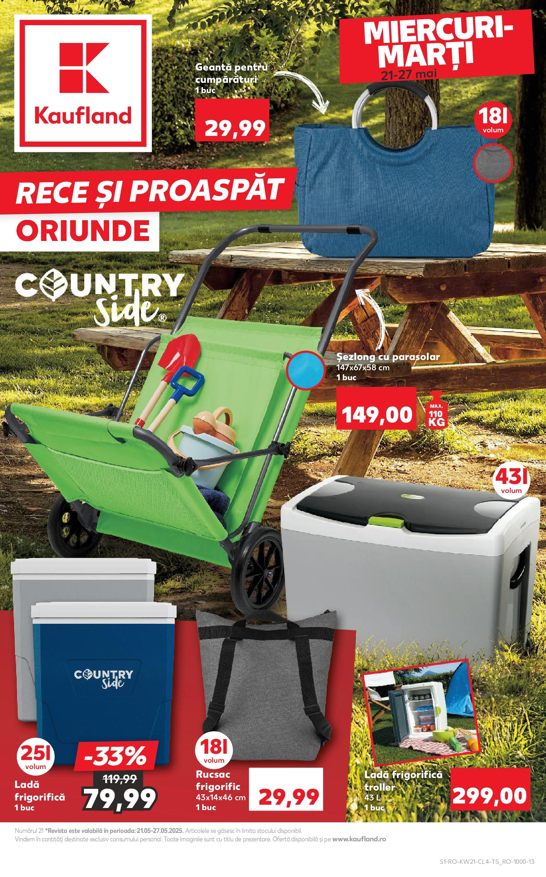 Catalog Kaufland - Sibiu Nonfood 21.05.2025 - Revista si Oferta | Pagină: 1 | Produse: Geantă, Șezlong, Ladă frigorifică, Rucsac