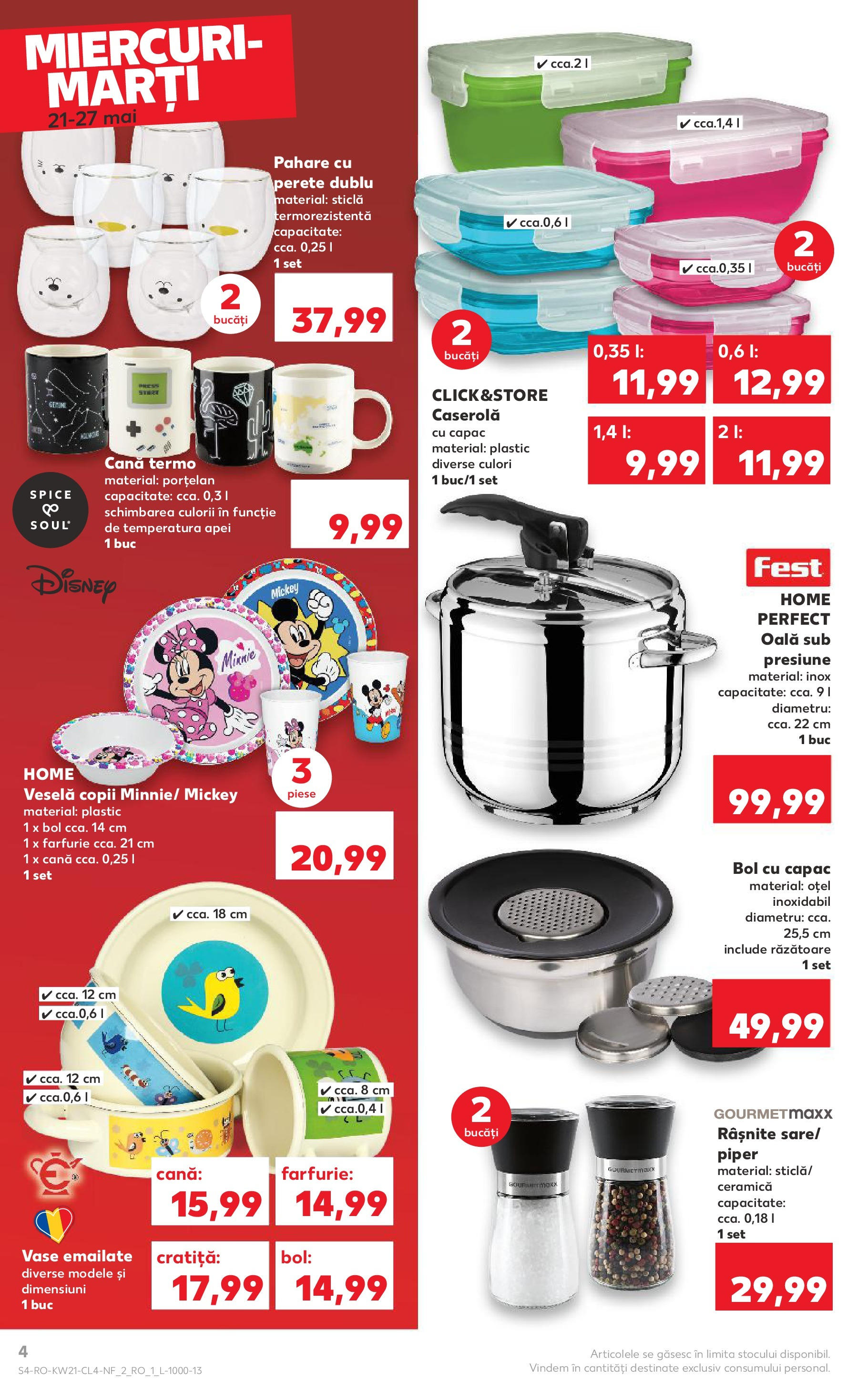 Catalog Kaufland - Sibiu Nonfood 21.05.2025 - Revista si Oferta | Pagină: 4 | Produse: Oală, Bol, Răzătoare, Piper