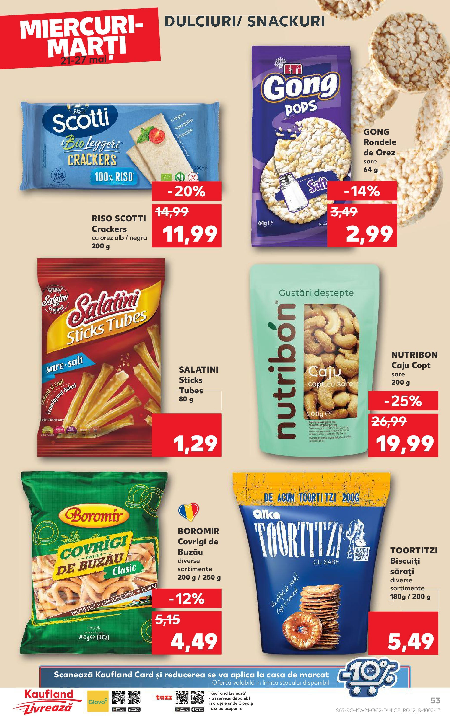 Catalog Kaufland - Sibiu 21.05.2025 || Revista si Oferte | Pagină: 53 | Produse: Şerit ödül, Orez, Caju, Sare Catalog Kaufland - Sibiu 21.05.2025 - Revista si Oferta | Pagină: 53 | Produse: Şerit ödül, Orez, Caju, Sare