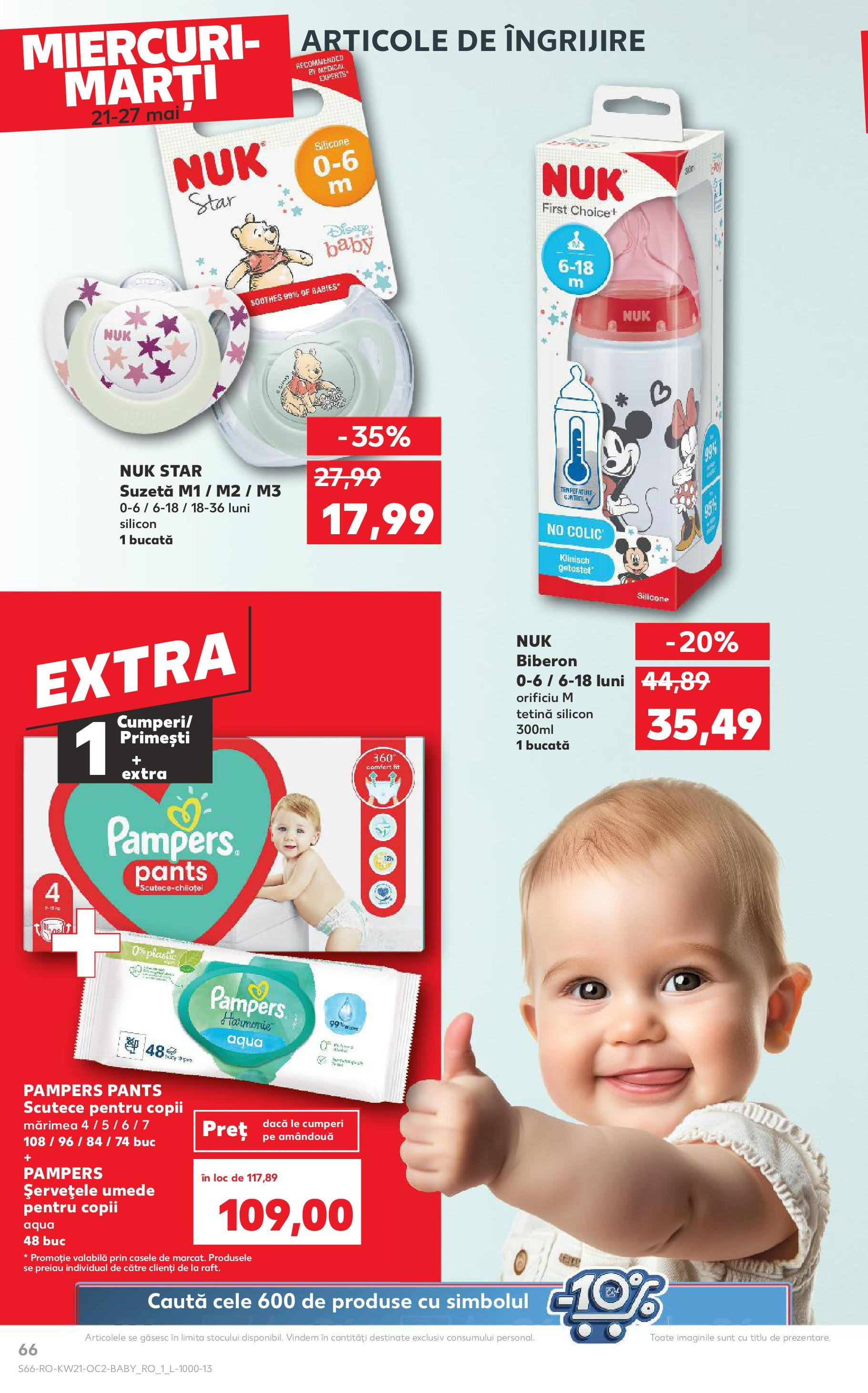 Catalog Kaufland - Sibiu 21.05.2025 || Revista si Oferte | Pagină: 66 | Produse: Suzetă, Pirinç gevreği, Șervețele umede, Scutece Catalog Kaufland - Sibiu 21.05.2025 - Revista si Oferta | Pagină: 66 | Produse: Suzetă, Pirinç gevreği, Șervețele umede, Scutece