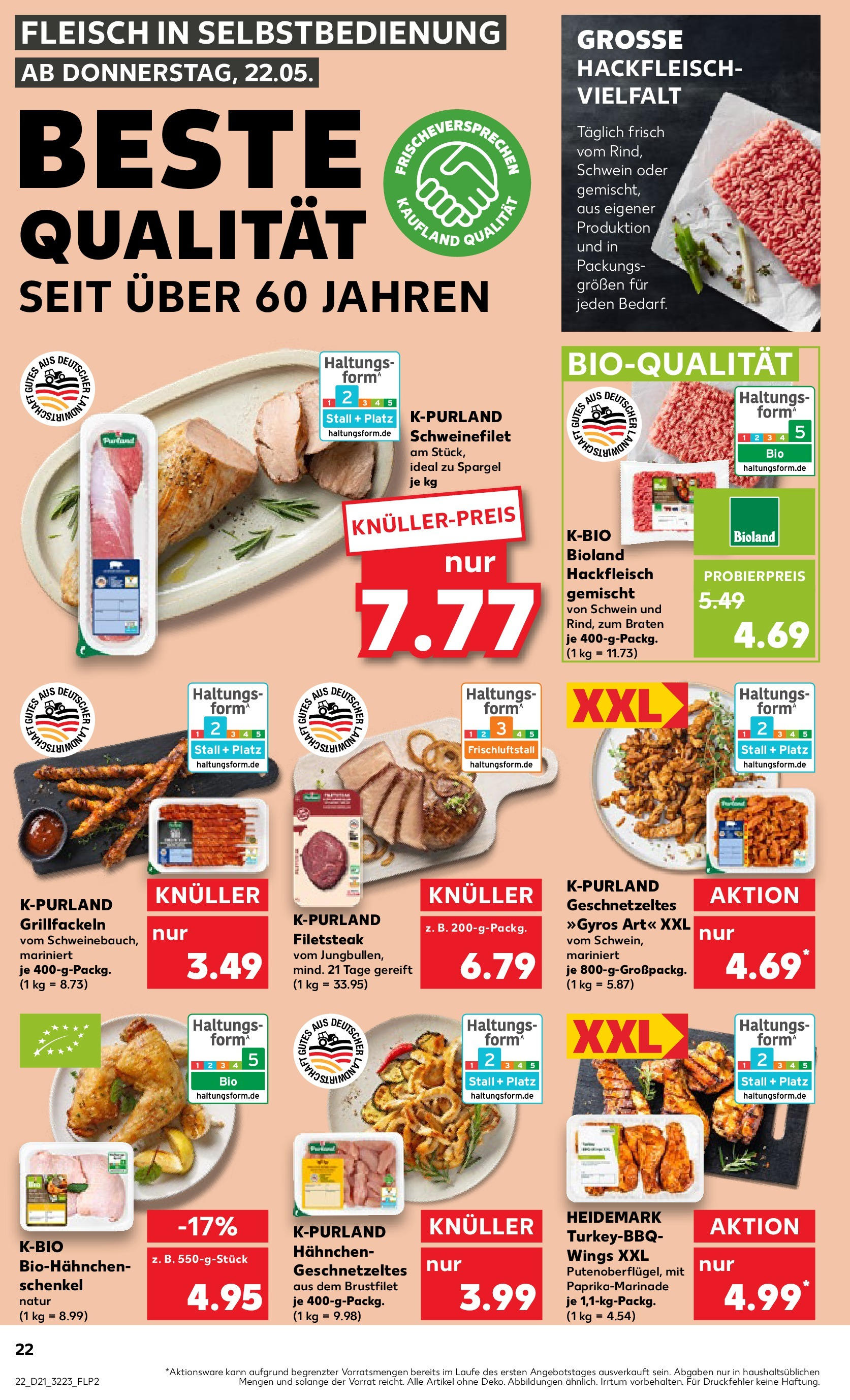 Kaufland prospekt Erkelenz (ab 22.05.2025) » Angebote Online | Seite: 22 | Produkte: Hahnchen, Schweinefilet, Fleisch, Hackfleisch Kaufland prospekt Erkelenz (ab 22.05.2025) » Angebote Online zum Blättern | Seite: 22 | Produkte: Hahnchen, Schweinefilet, Fleisch, Hackfleisch