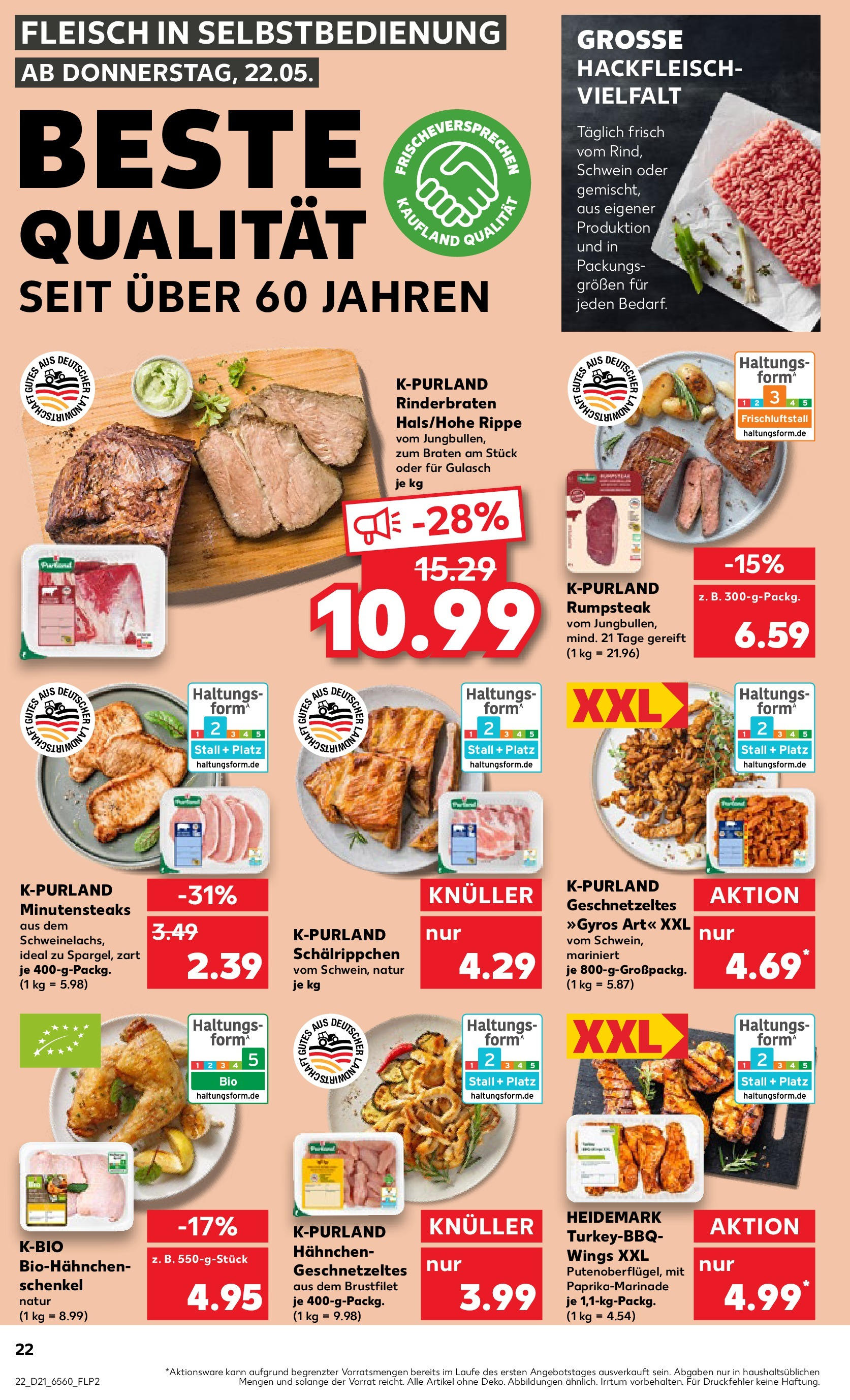 Kaufland prospekt Wuppertal (ab 22.05.2025) » Angebote Online | Seite: 22 | Produkte: Hahnchen, Gulasch, Steak, Hackfleisch Kaufland prospekt Wuppertal (ab 22.05.2025) » Angebote Online zum Blättern | Seite: 22 | Produkte: Hahnchen, Gulasch, Steak, Hackfleisch