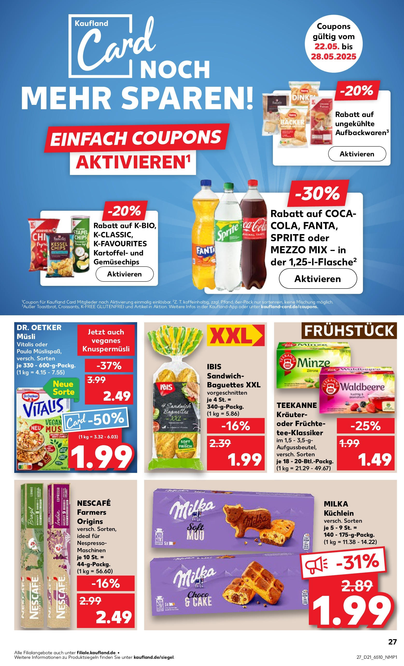 Kaufland prospekt Erkelenz (ab 22.05.2025) » Angebote Online | Seite: 27 | Produkte: Nescafe, Mezzo mix, Oder mezzo mix, Chips Kaufland prospekt Erkelenz (ab 22.05.2025) » Angebote Online zum Blättern | Seite: 27 | Produkte: Nescafe, Mezzo mix, Oder mezzo mix, Chips