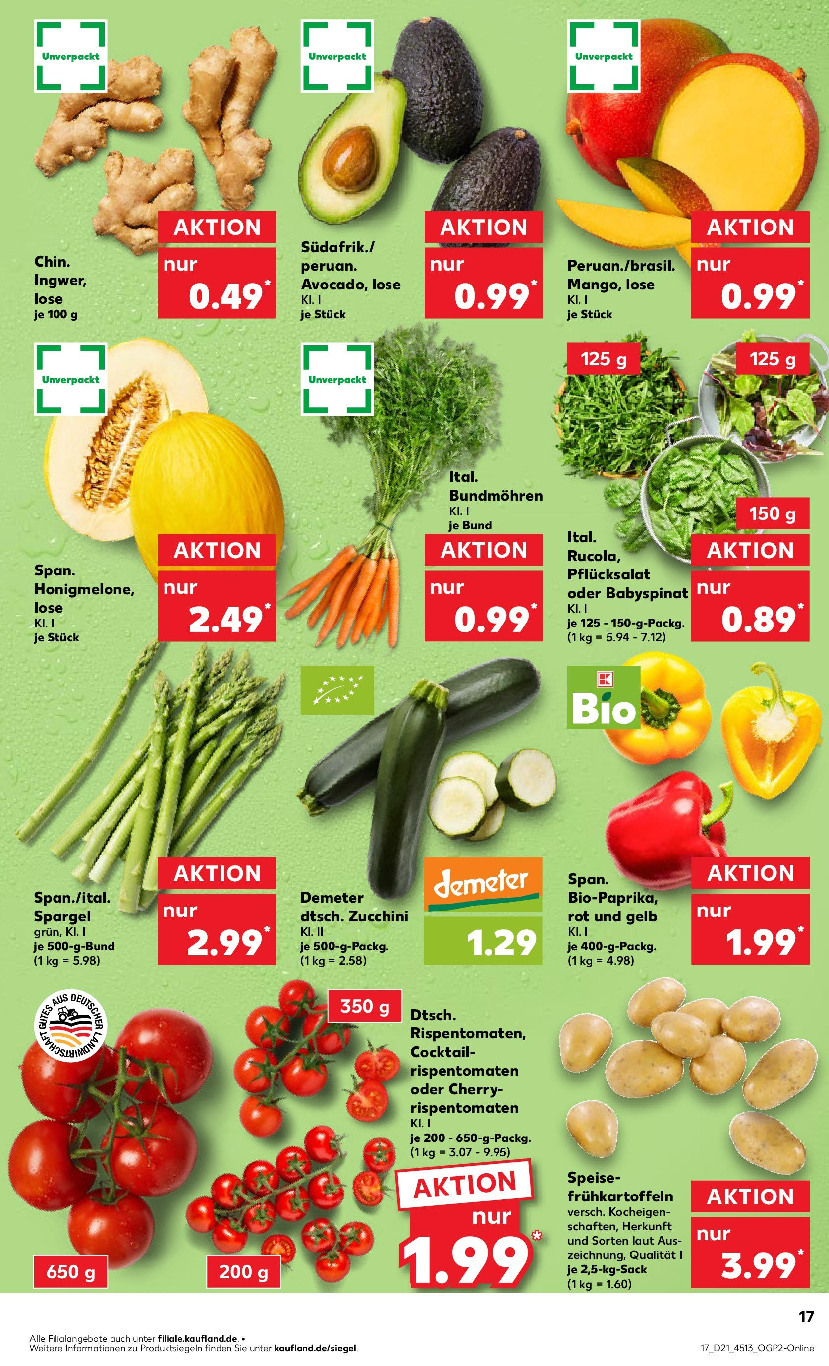 Kaufland prospekt Metzingen (ab 21.05.2025) » Angebote Online | Seite: 17 | Produkte: Spargel, Avocado, Mango, Zucchini Kaufland prospekt Metzingen (ab 21.05.2025) » Angebote Online zum Blättern | Seite: 17 | Produkte: Spargel, Avocado, Mango, Zucchini