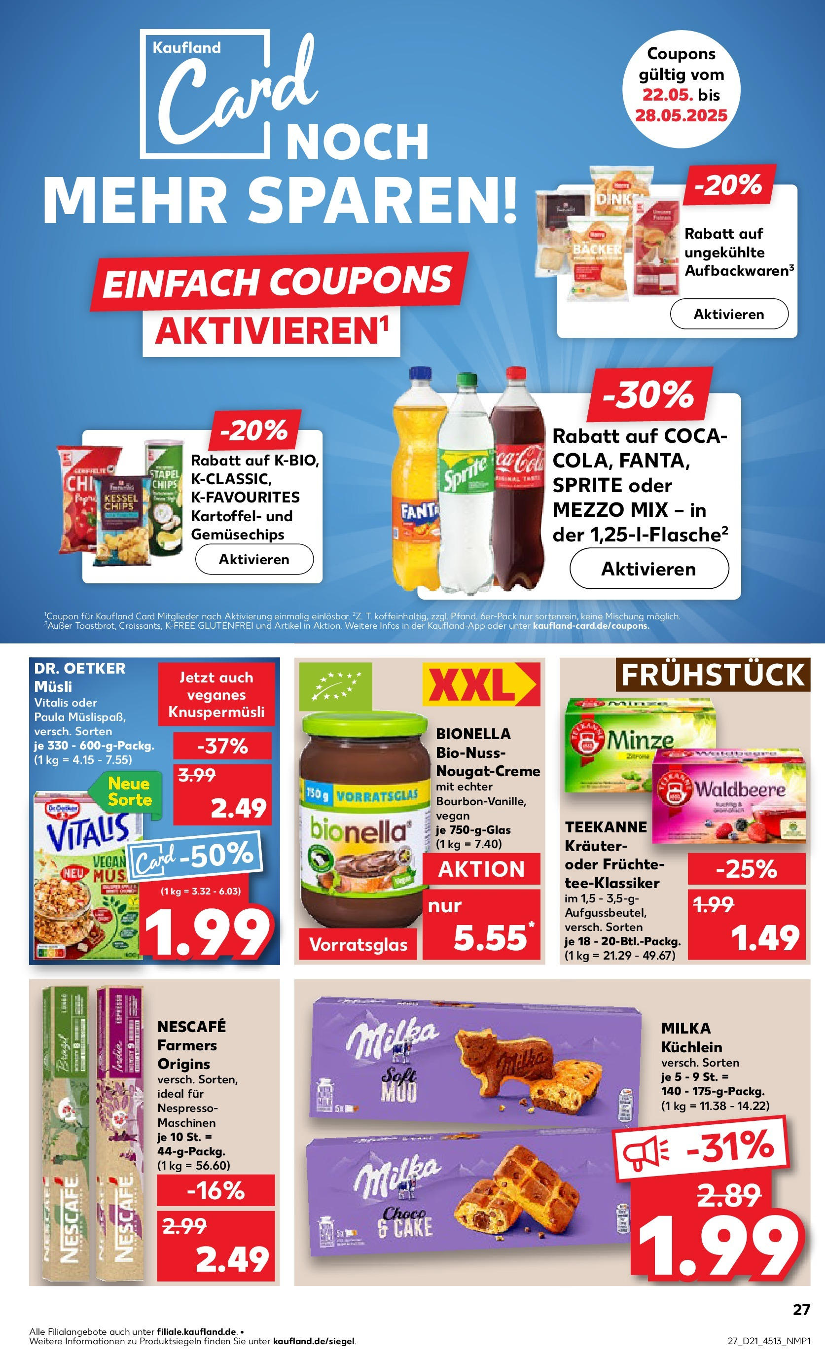 Kaufland prospekt Metzingen (ab 21.05.2025) » Angebote Online | Seite: 27 | Produkte: Nescafe, Sprite, Milka, Teekanne Kaufland prospekt Metzingen (ab 21.05.2025) » Angebote Online zum Blättern | Seite: 27 | Produkte: Nescafe, Sprite, Milka, Teekanne