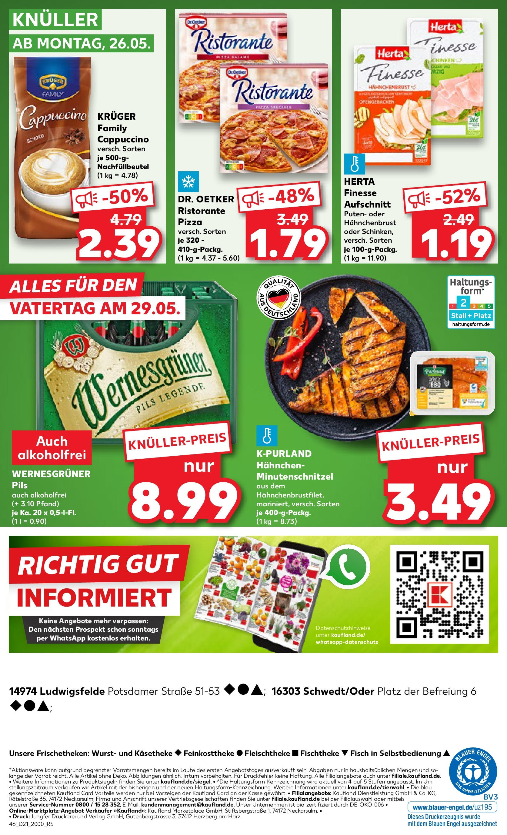 Kaufland prospekt Ludwigsfelde (ab 21.05.2025) » Angebote Online | Seite: 46 | Produkte: Hahnchen, Wurst, Pizza, Hahnchenbrust Kaufland prospekt Ludwigsfelde (ab 21.05.2025) » Angebote Online zum Blättern | Seite: 46 | Produkte: Hahnchen, Wurst, Pizza, Hahnchenbrust