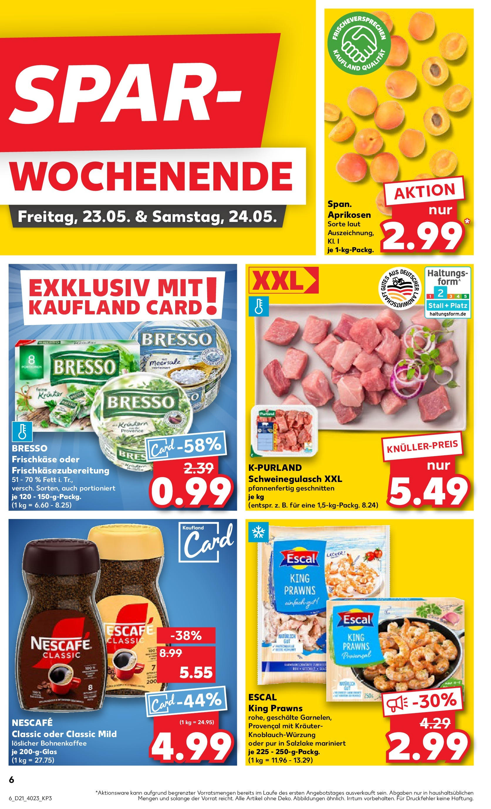 Kaufland prospekt Ludwigsfelde (ab 21.05.2025) » Angebote Online | Seite: 6 | Produkte: Schweinegulasch, Nescafe, Bresso, Nescafe classic Kaufland prospekt Ludwigsfelde (ab 21.05.2025) » Angebote Online zum Blättern | Seite: 6 | Produkte: Schweinegulasch, Nescafe, Bresso, Nescafe classic