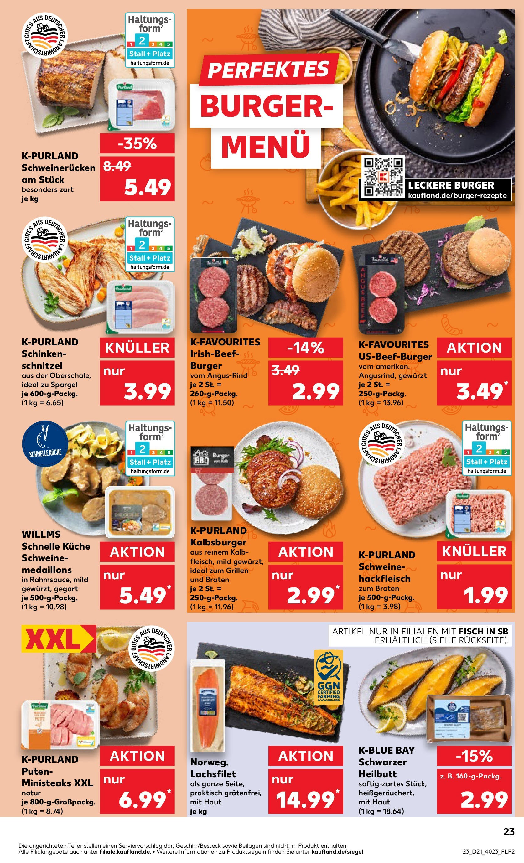 Kaufland prospekt Ludwigsfelde (ab 21.05.2025) » Angebote Online | Seite: 23 | Produkte: Burger, Schnitzel, Schweinerucken, Hackfleisch Kaufland prospekt Ludwigsfelde (ab 21.05.2025) » Angebote Online zum Blättern | Seite: 23 | Produkte: Burger, Schnitzel, Schweinerucken, Hackfleisch