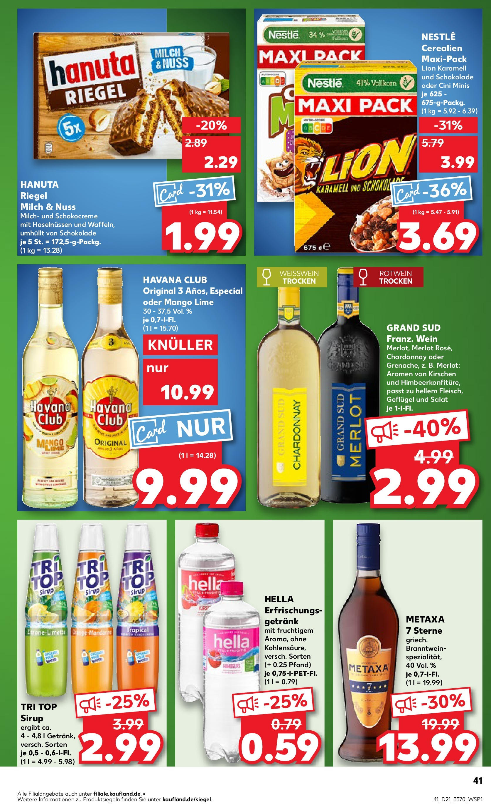 Kaufland prospekt Brandenburg An Der Havel (ab 21.05.2025) » Angebote Online | Seite: 41 | Produkte: Rum, Sirup, Metaxa, Mango Kaufland prospekt Brandenburg An Der Havel (ab 21.05.2025) » Angebote Online zum Blättern | Seite: 41 | Produkte: Rum, Sirup, Metaxa, Mango