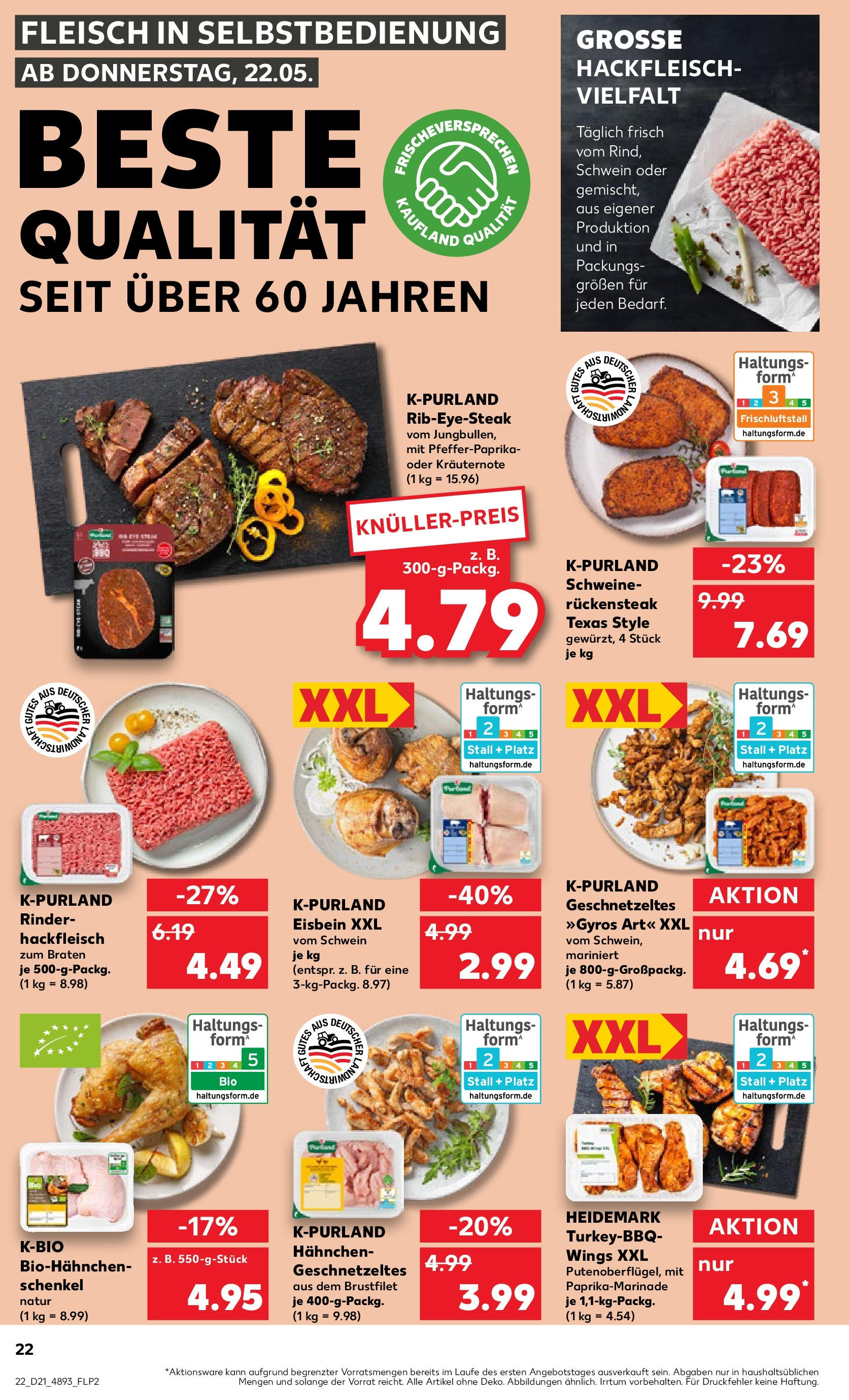 Kaufland prospekt Stollberg (ab 21.05.2025) » Angebote Online | Seite: 22 | Produkte: Gyros, Steak, Fleisch, Hackfleisch Kaufland prospekt Stollberg (ab 21.05.2025) » Angebote Online zum Blättern | Seite: 22 | Produkte: Gyros, Steak, Fleisch, Hackfleisch