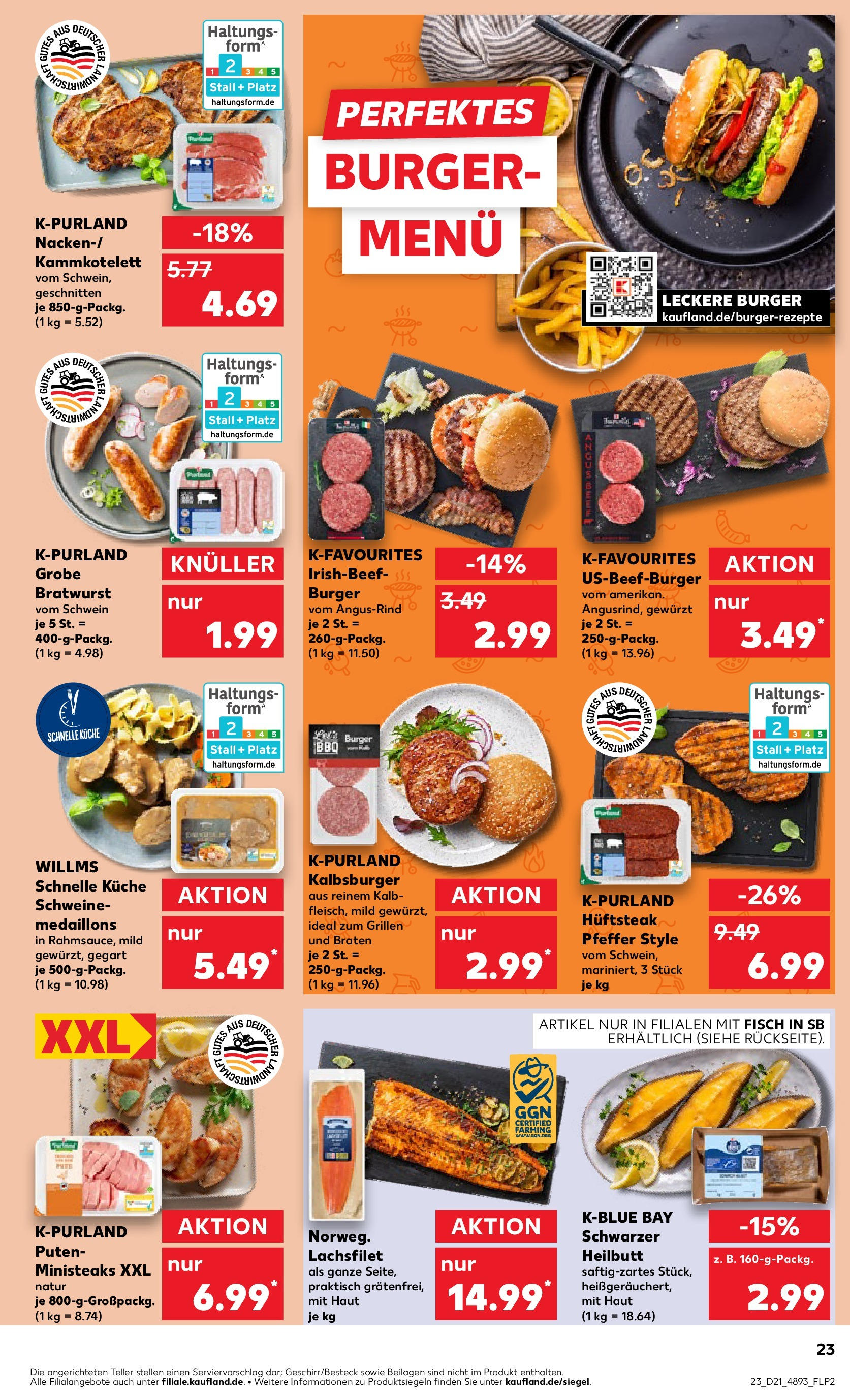 Kaufland prospekt Stollberg (ab 21.05.2025) » Angebote Online | Seite: 23 | Produkte: Bratwurst, Küche, Burger, Fisch Kaufland prospekt Stollberg (ab 21.05.2025) » Angebote Online zum Blättern | Seite: 23 | Produkte: Bratwurst, Küche, Burger, Fisch