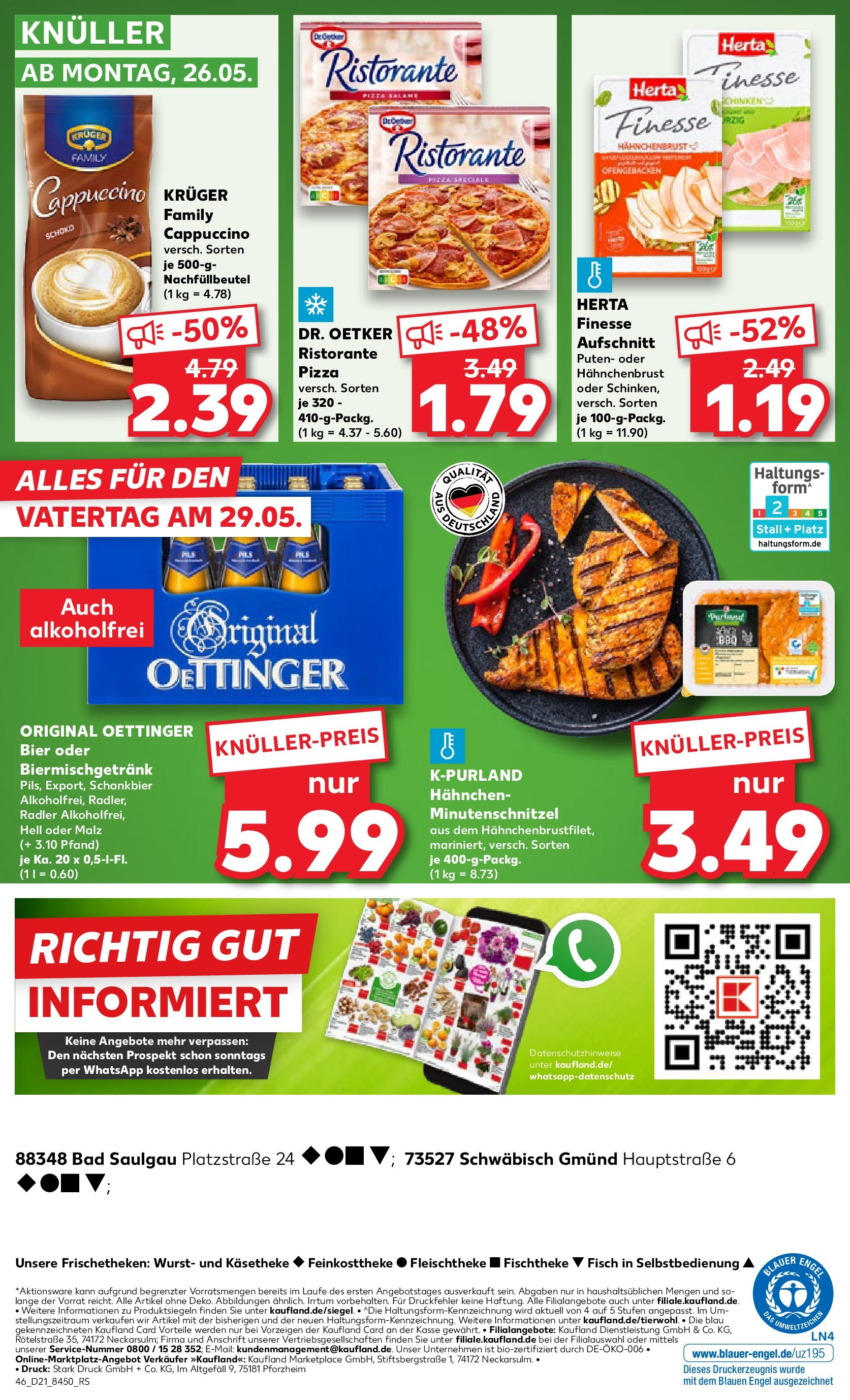Kaufland prospekt Bad Saulgau	 (ab 21.05.2025) » Angebote Online zum Blättern | Seite: 46 | Produkte: Ristorante, Bad, Radler, Hahnchenbrust