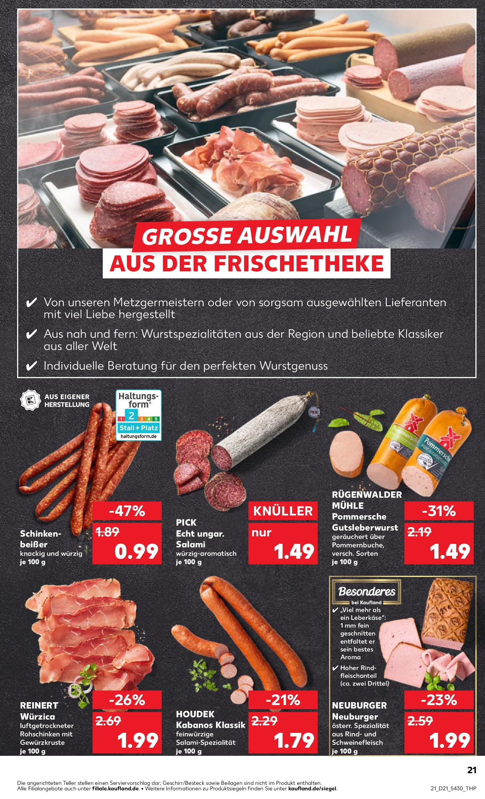 Kaufland prospekt Traunstein (ab 22.05.2025) » Angebote Online | Seite: 21 | Produkte: Mühle, Salami, Schinken, Leberkase Kaufland prospekt Traunstein (ab 22.05.2025) » Angebote Online zum Blättern | Seite: 21 | Produkte: Mühle, Salami, Schinken, Leberkase