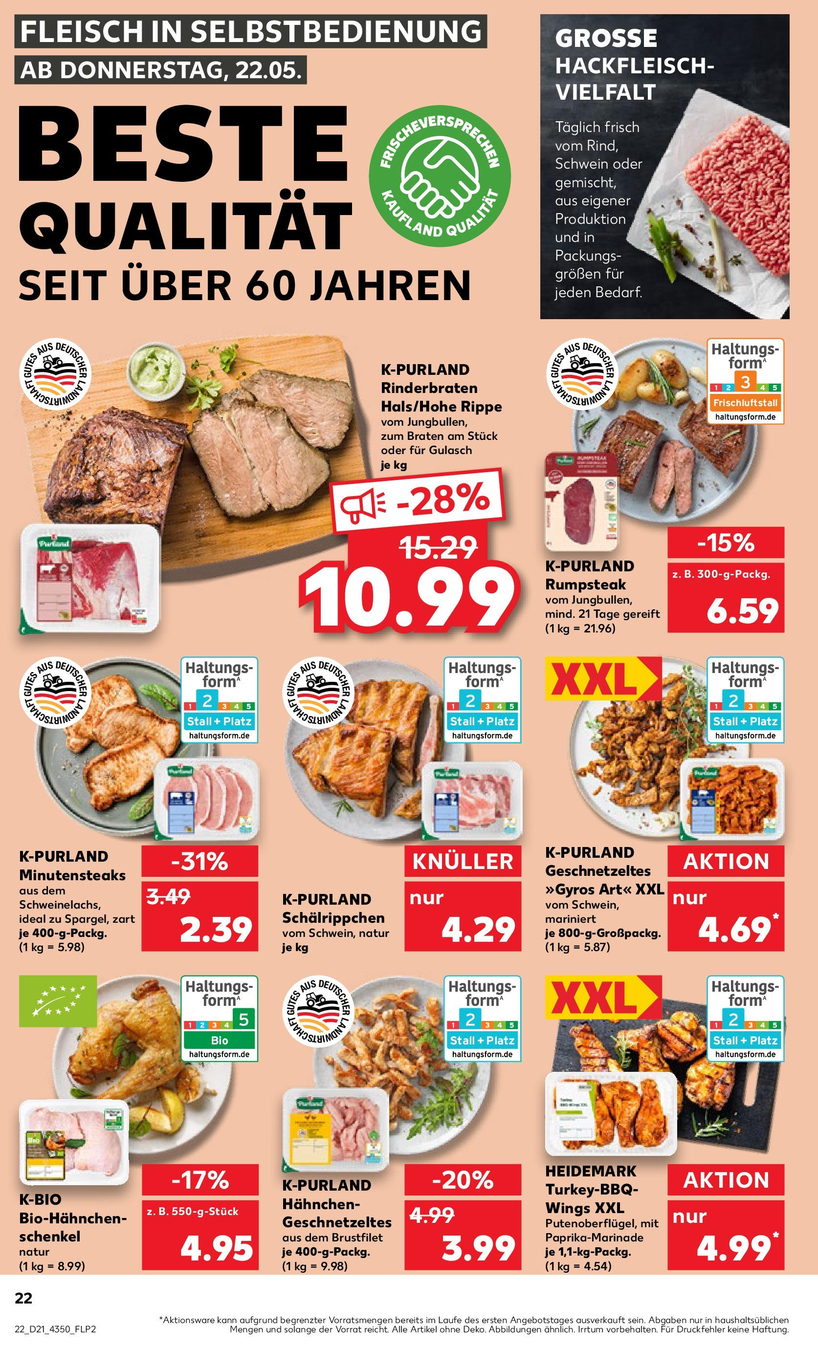 Kaufland prospekt Bitterfeld-Wolfen (ab 22.05.2025) » Angebote Online | Seite: 22 | Produkte: Rumpsteak, Hahnchen, Fleisch, Hackfleisch Kaufland prospekt Bitterfeld-Wolfen (ab 22.05.2025) » Angebote Online zum Blättern | Seite: 22 | Produkte: Rumpsteak, Hahnchen, Fleisch, Hackfleisch