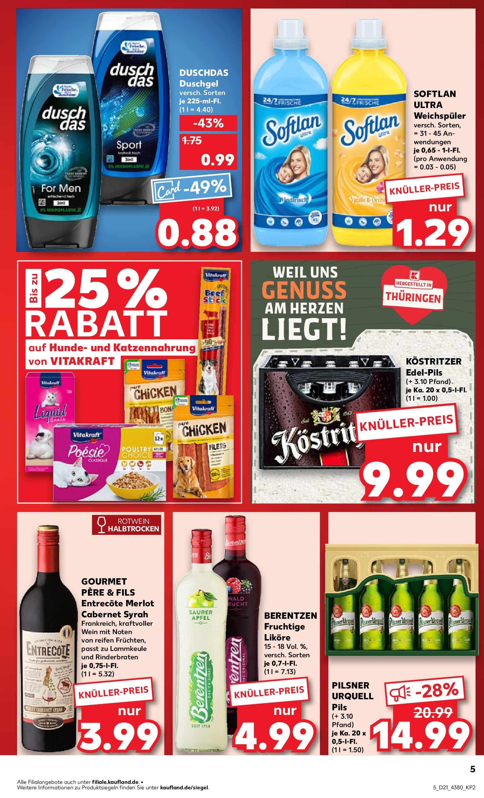 Kaufland prospekt Schleiz (ab 22.05.2025) » Angebote Online | Seite: 5 | Produkte: Lammkeule, Rotwein, Weichspüler, Wein Kaufland prospekt Schleiz (ab 22.05.2025) » Angebote Online zum Blättern | Seite: 5 | Produkte: Lammkeule, Rotwein, Weichspüler, Wein