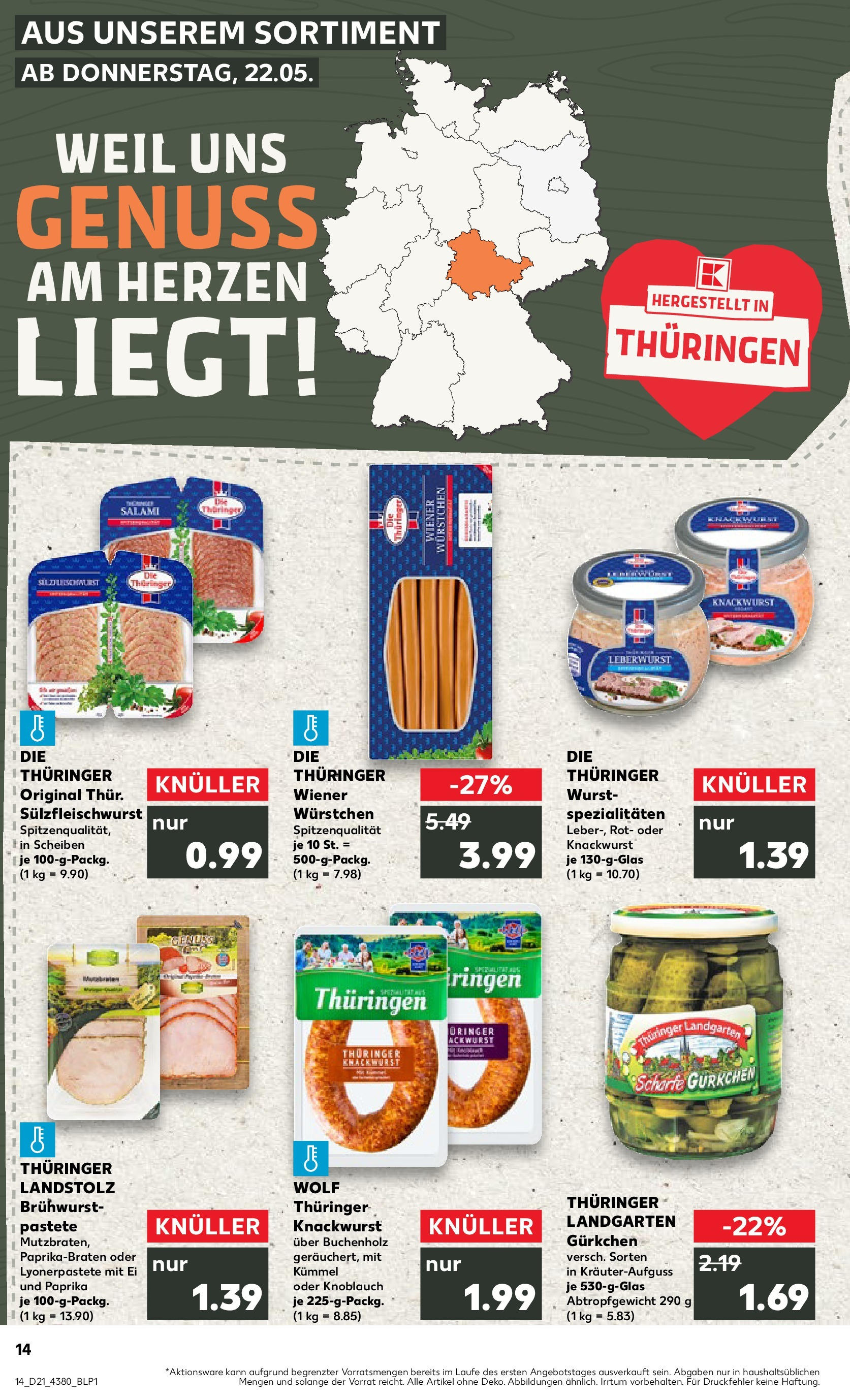 Kaufland prospekt Schleiz (ab 22.05.2025) » Angebote Online | Seite: 14 | Produkte: Paprika, Wurst, Knoblauch, Salami Kaufland prospekt Schleiz (ab 22.05.2025) » Angebote Online zum Blättern | Seite: 14 | Produkte: Paprika, Wurst, Knoblauch, Salami