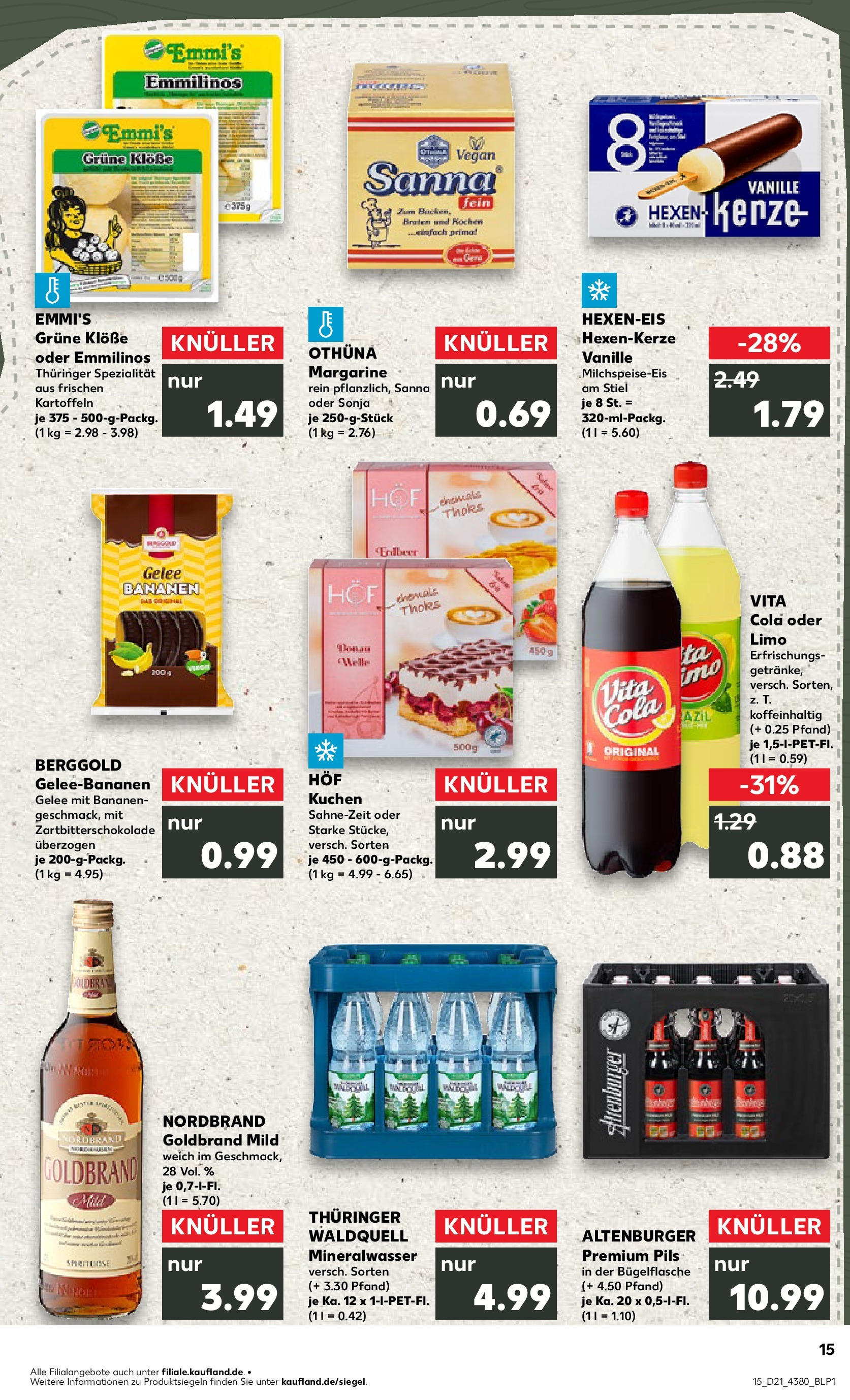 Kaufland prospekt Schleiz (ab 22.05.2025) » Angebote Online | Seite: 15 | Produkte: Margarine, Cola, Pils, Bananen Kaufland prospekt Schleiz (ab 22.05.2025) » Angebote Online zum Blättern | Seite: 15 | Produkte: Margarine, Cola, Pils, Bananen