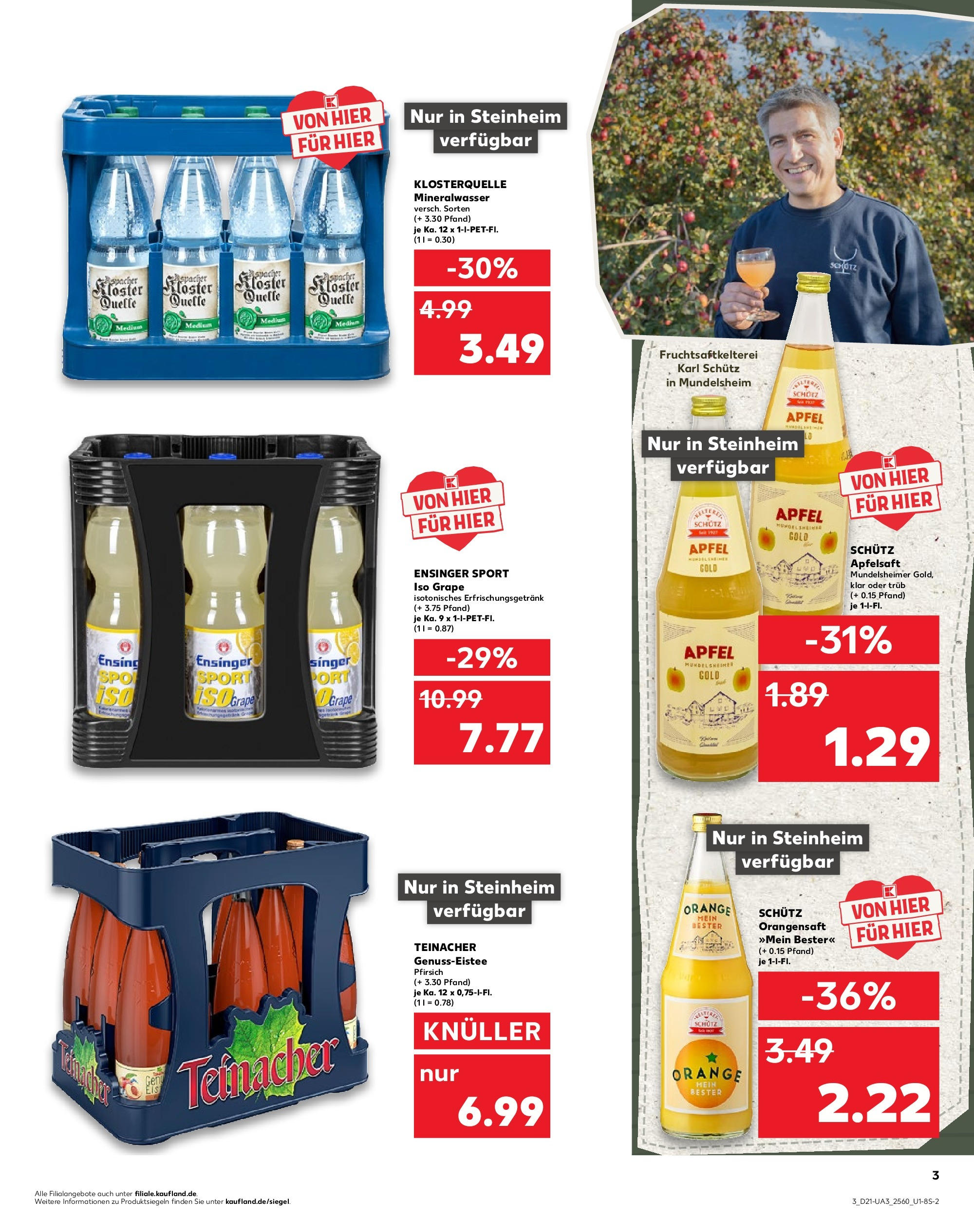 Kaufland prospekt Steinheim An Der Murr (ab 21.05.2025) » Angebote Online | Seite: 3 | Produkte: Äpfel, Orangensaft, Mineralwasser, Apple Kaufland prospekt Steinheim An Der Murr (ab 21.05.2025) » Angebote Online zum Blättern | Seite: 3 | Produkte: Äpfel, Orangensaft, Mineralwasser, Apple