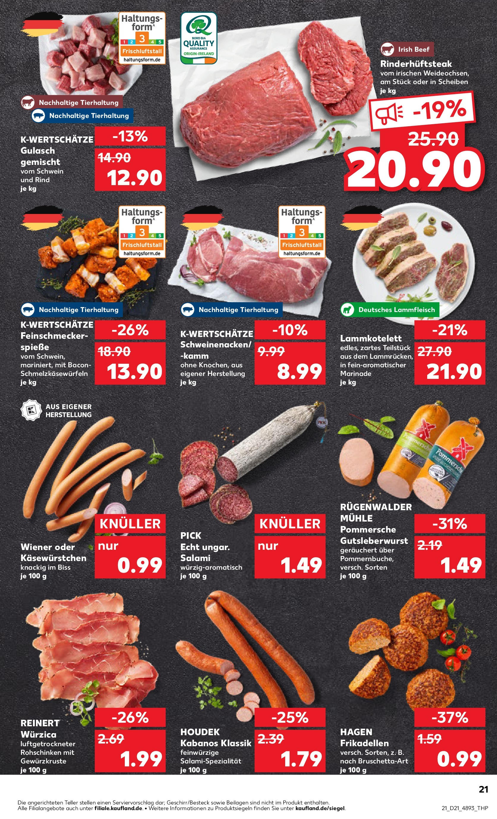 Kaufland prospekt Schwerin (ab 22.05.2025) » Angebote Online | Seite: 21 | Produkte: Mühle, Spieße, Gulasch, Salami Kaufland prospekt Schwerin (ab 22.05.2025) » Angebote Online zum Blättern | Seite: 21 | Produkte: Mühle, Spieße, Gulasch, Salami