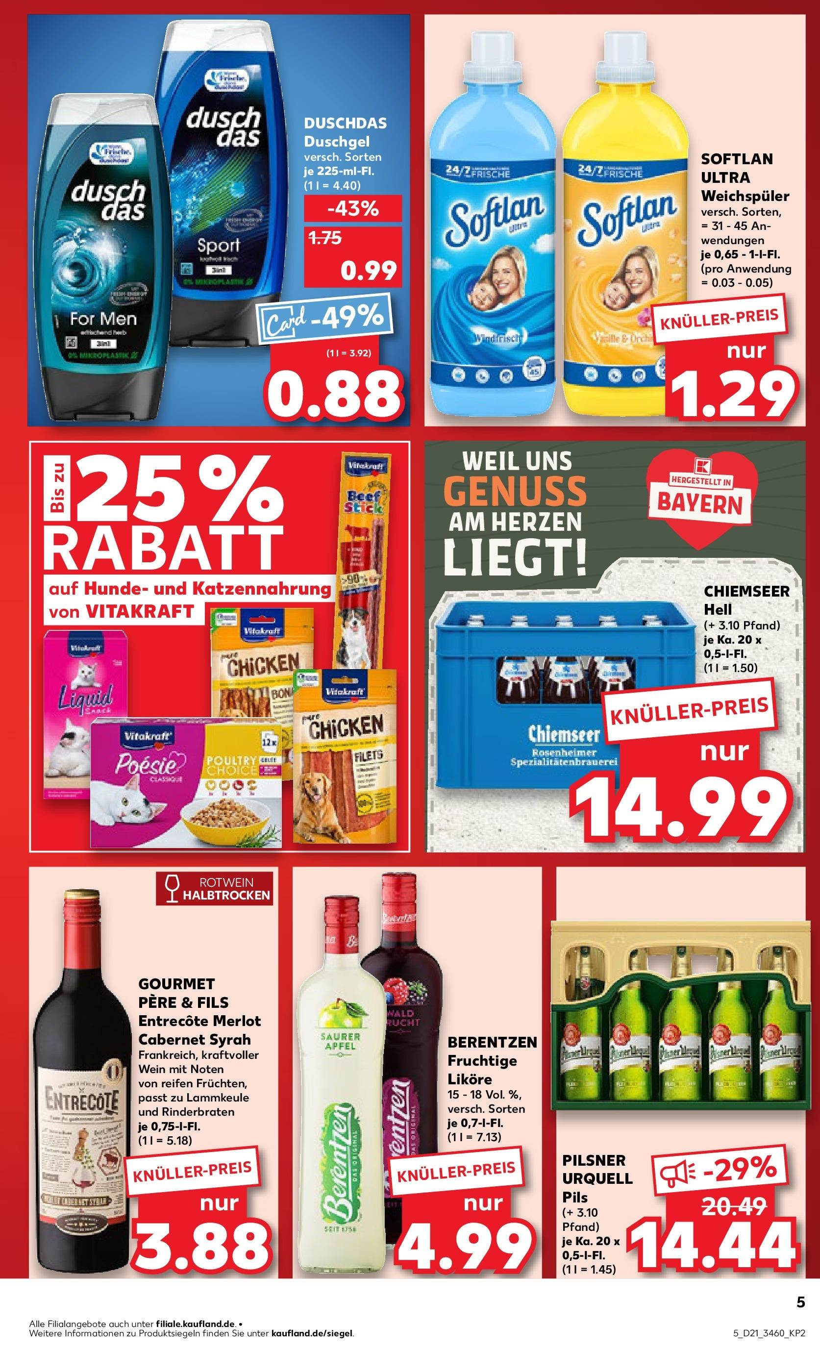 Kaufland prospekt Weiden In Der Oberpfalz (ab 21.05.2025) » Angebote Online | Seite: 5 | Produkte: Entrecote, Weichspüler, Duschdas, Berentzen Kaufland prospekt Weiden In Der Oberpfalz (ab 21.05.2025) » Angebote Online zum Blättern | Seite: 5 | Produkte: Entrecote, Weichspüler, Duschdas, Berentzen
