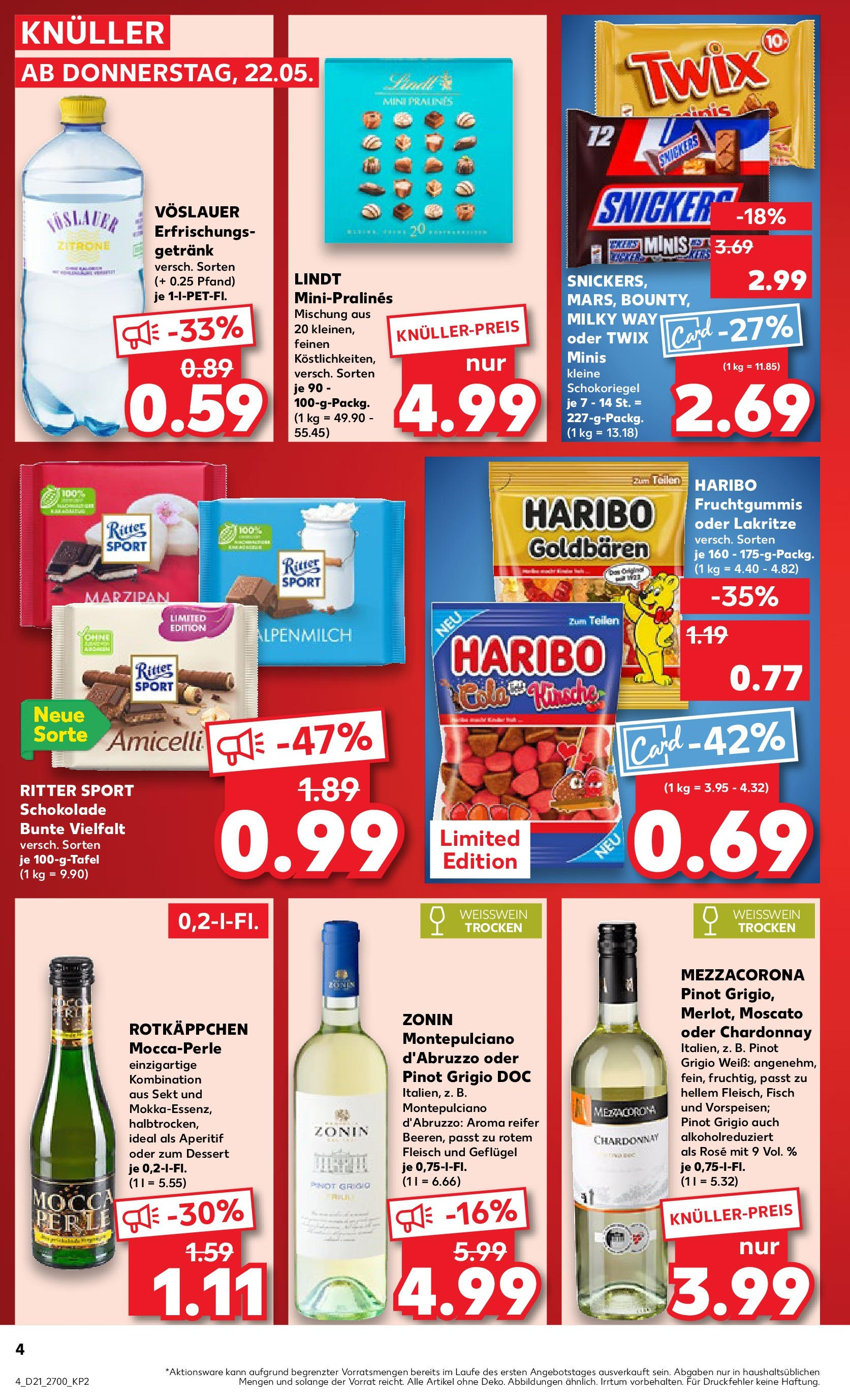 Kaufland prospekt Weimar	 (ab 21.05.2025) » Angebote Online zum Blättern | Seite: 4 | Produkte: Haribo, Cola, Zitrone, Lindt