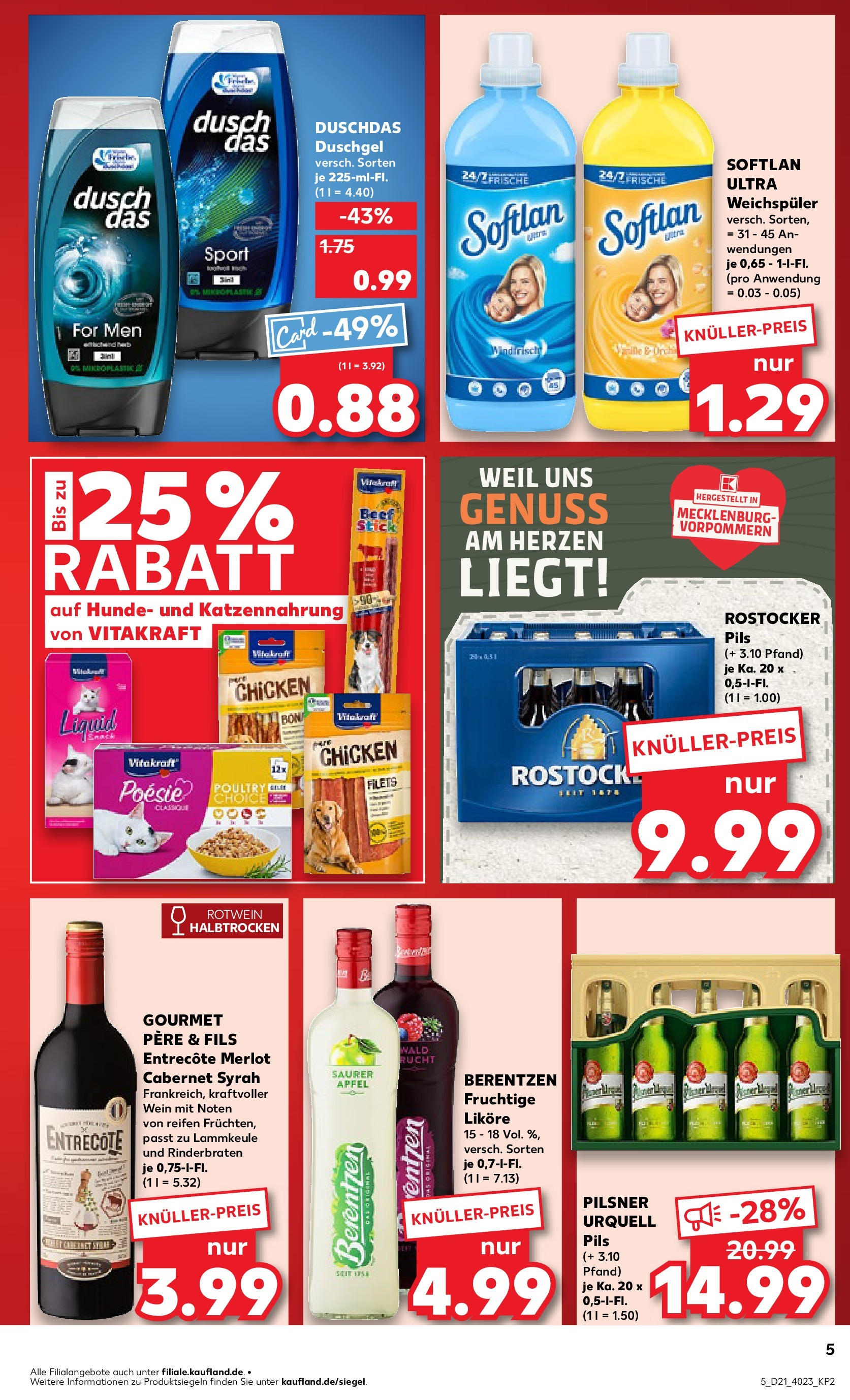 Kaufland prospekt Bergen Auf Rügen (ab 25.05.2025) » Angebote Online | Seite: 20 | Produkte: Duschgel, Weichspüler, Pilsner urquell, Berentzen Kaufland prospekt Bergen Auf Rügen (ab 25.05.2025) » Angebote Online zum Blättern | Seite: 20 | Produkte: Duschgel, Weichspüler, Pilsner urquell, Berentzen